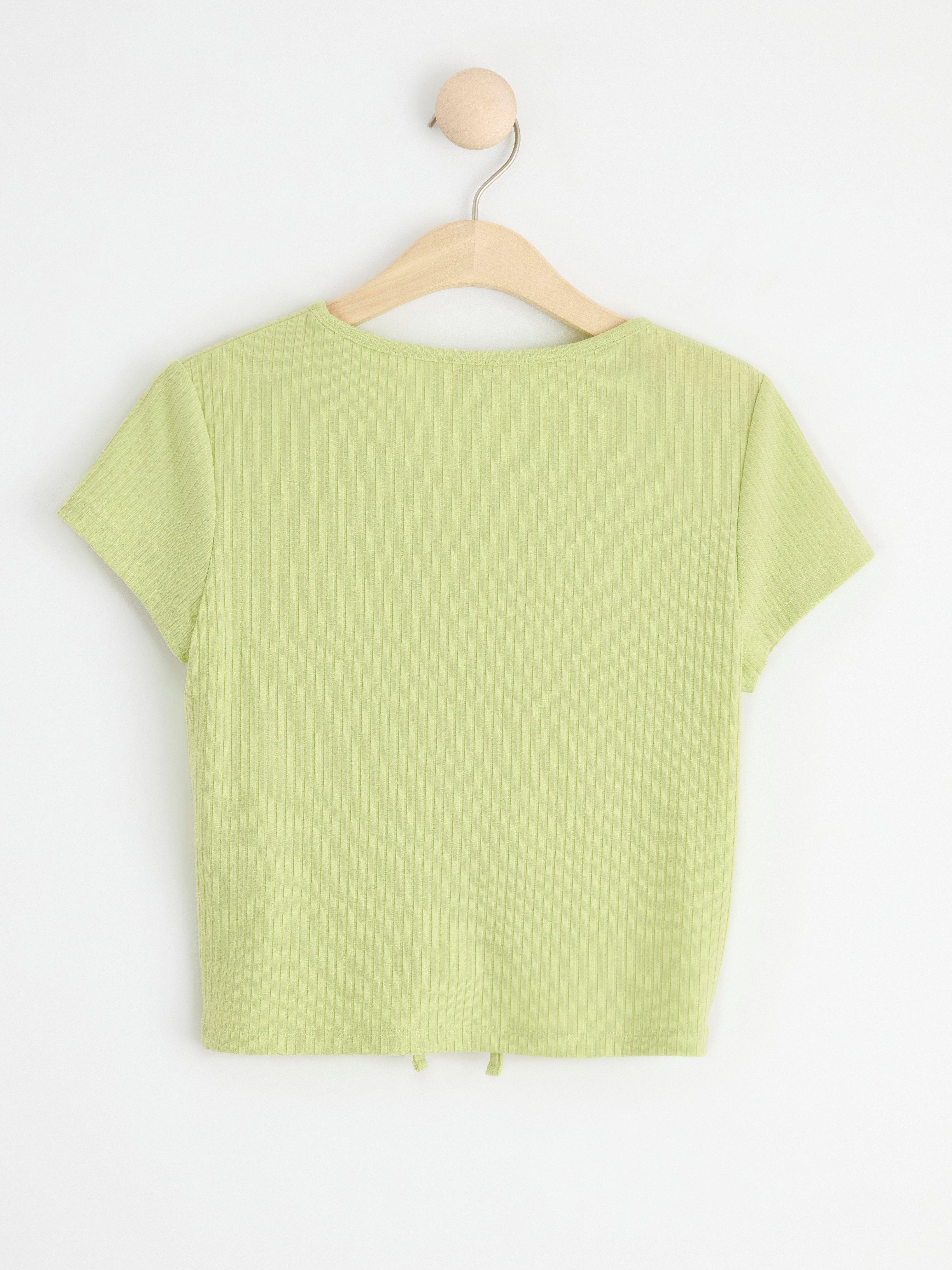 Ribbed top with gatherings to front Light Green