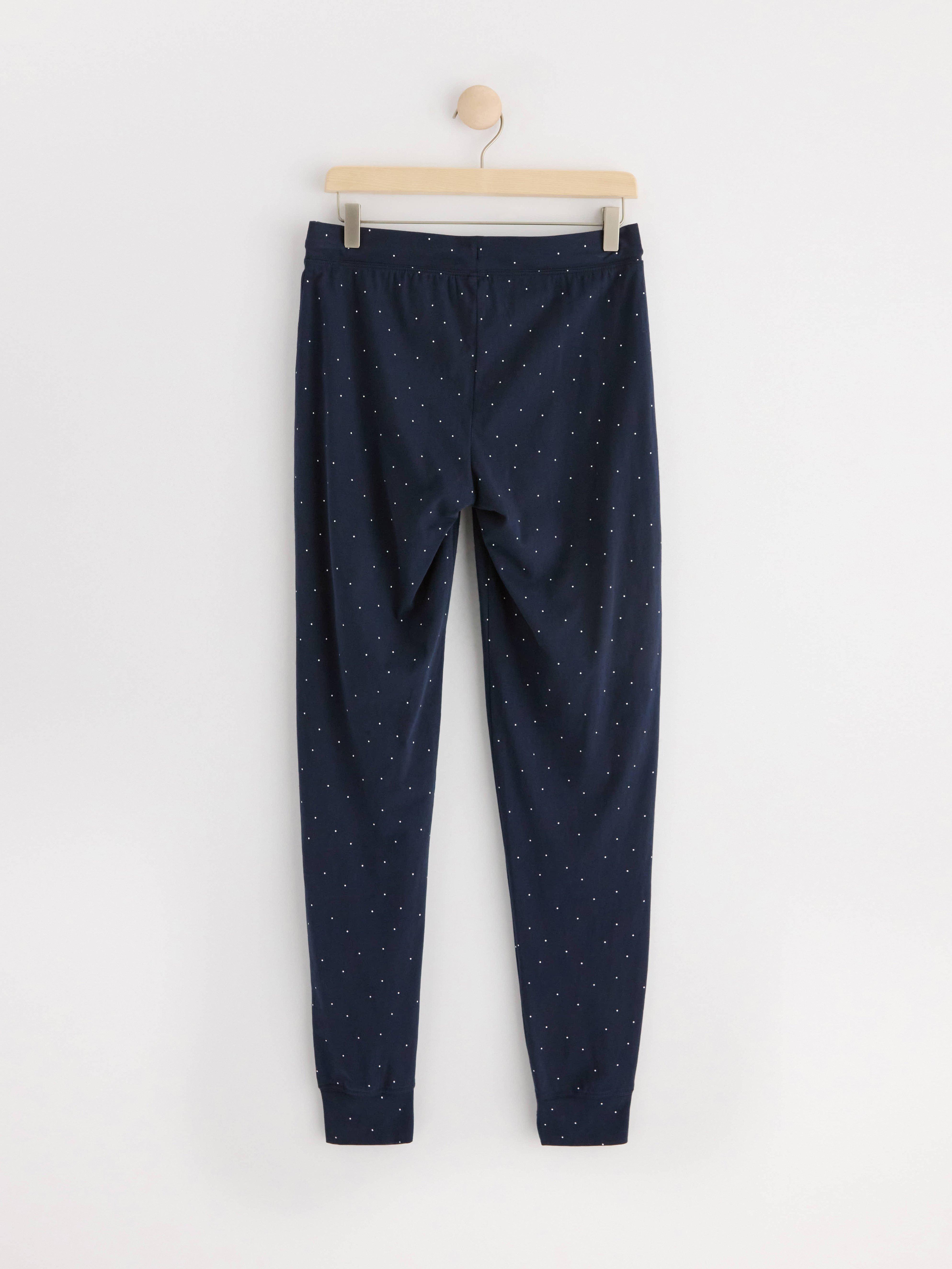 Pyjama trousers with dots Navy