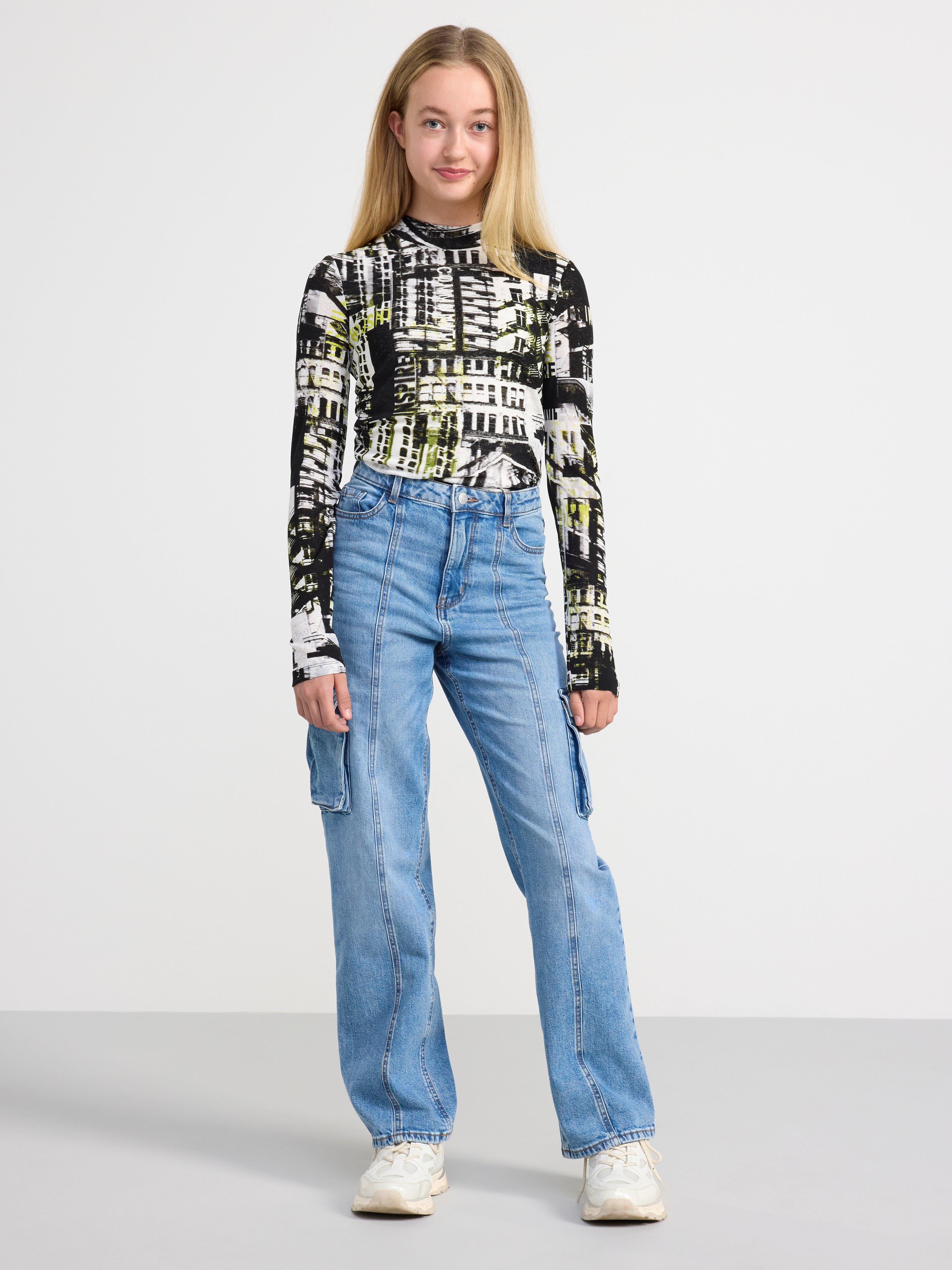Long sleeve top with allover pattern Off White