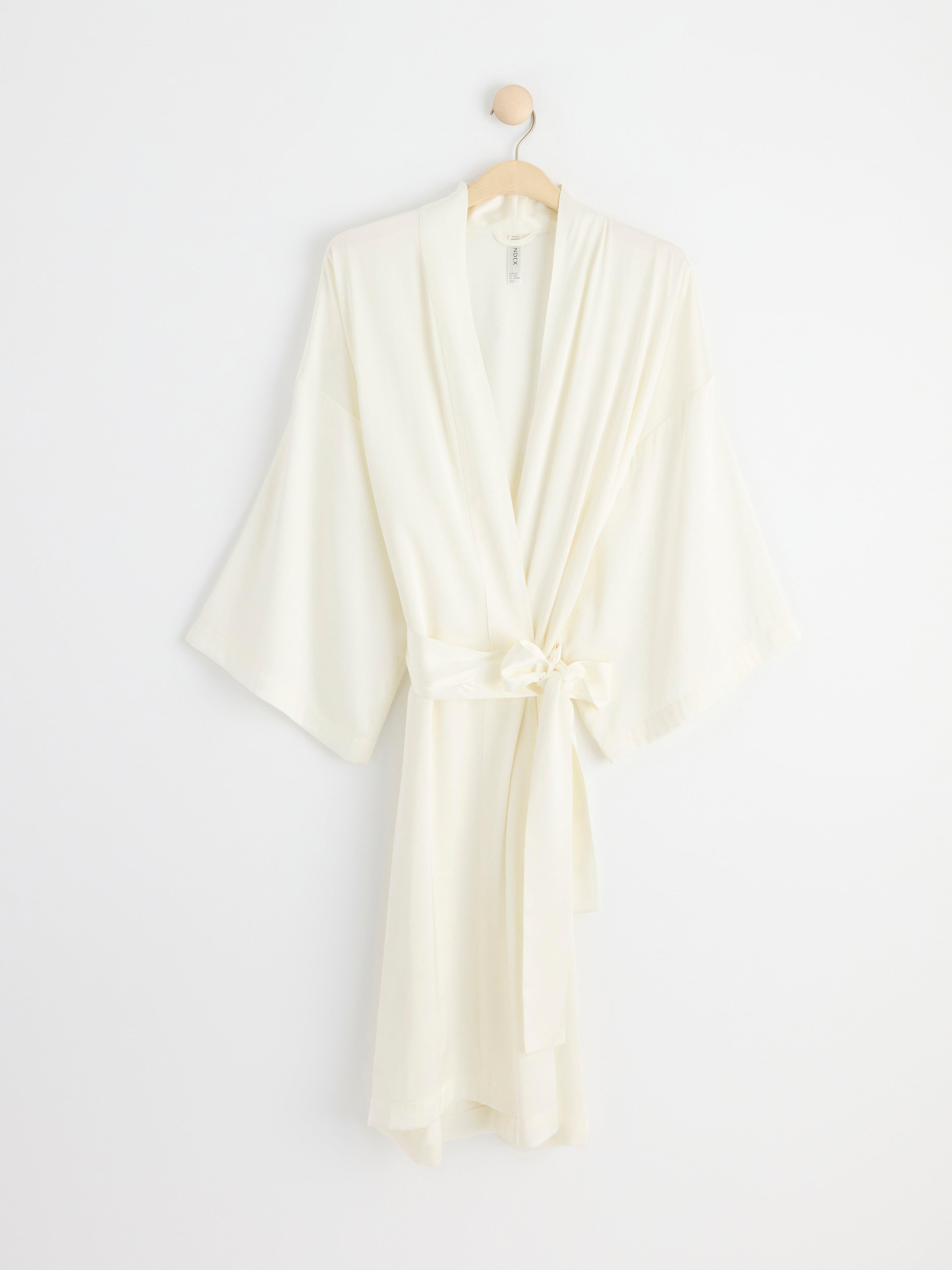 Kimono in satin Light White
