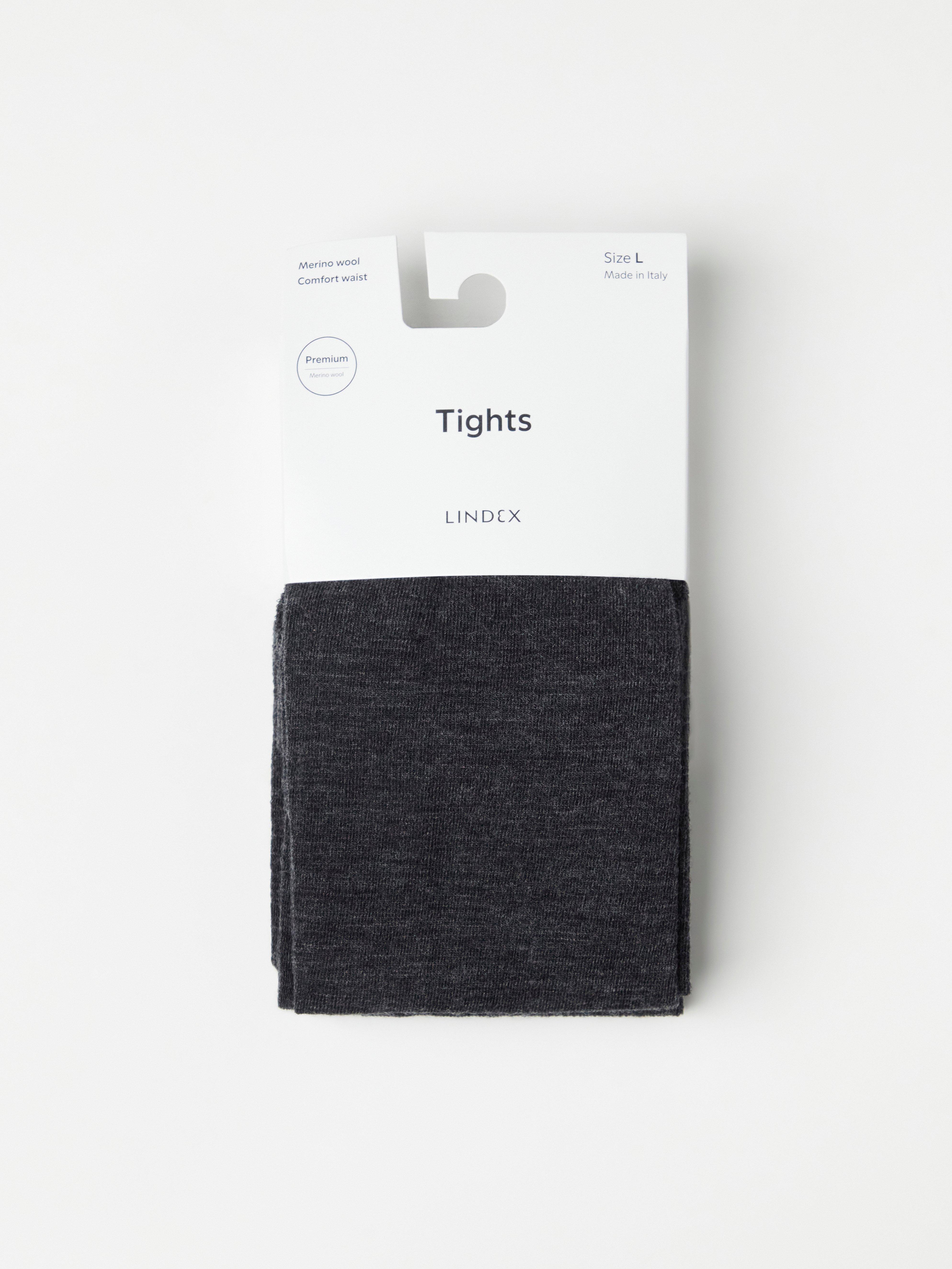 Merino wool tights Dark Grey Melange