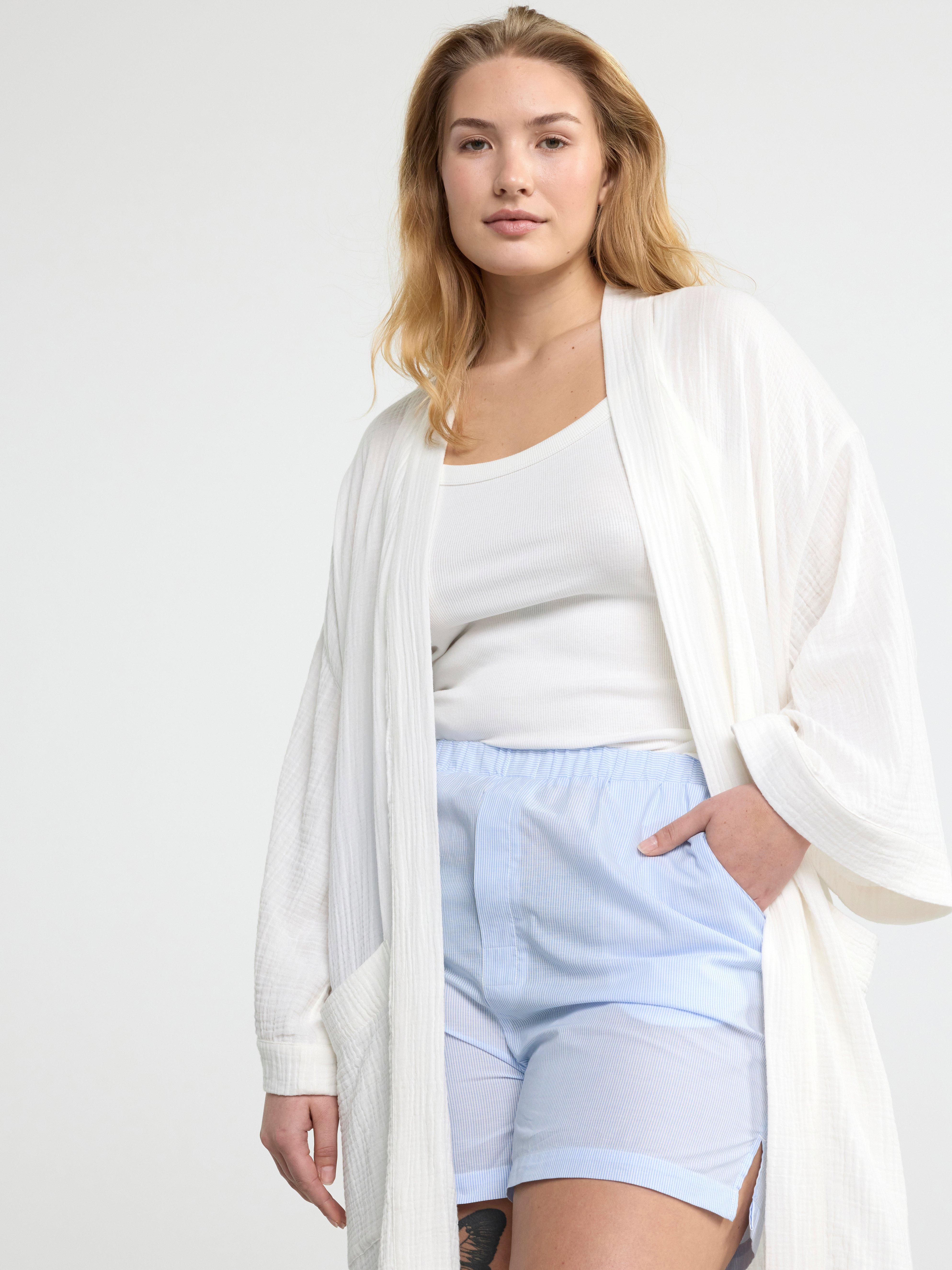 Robe in cotton gauze Off White