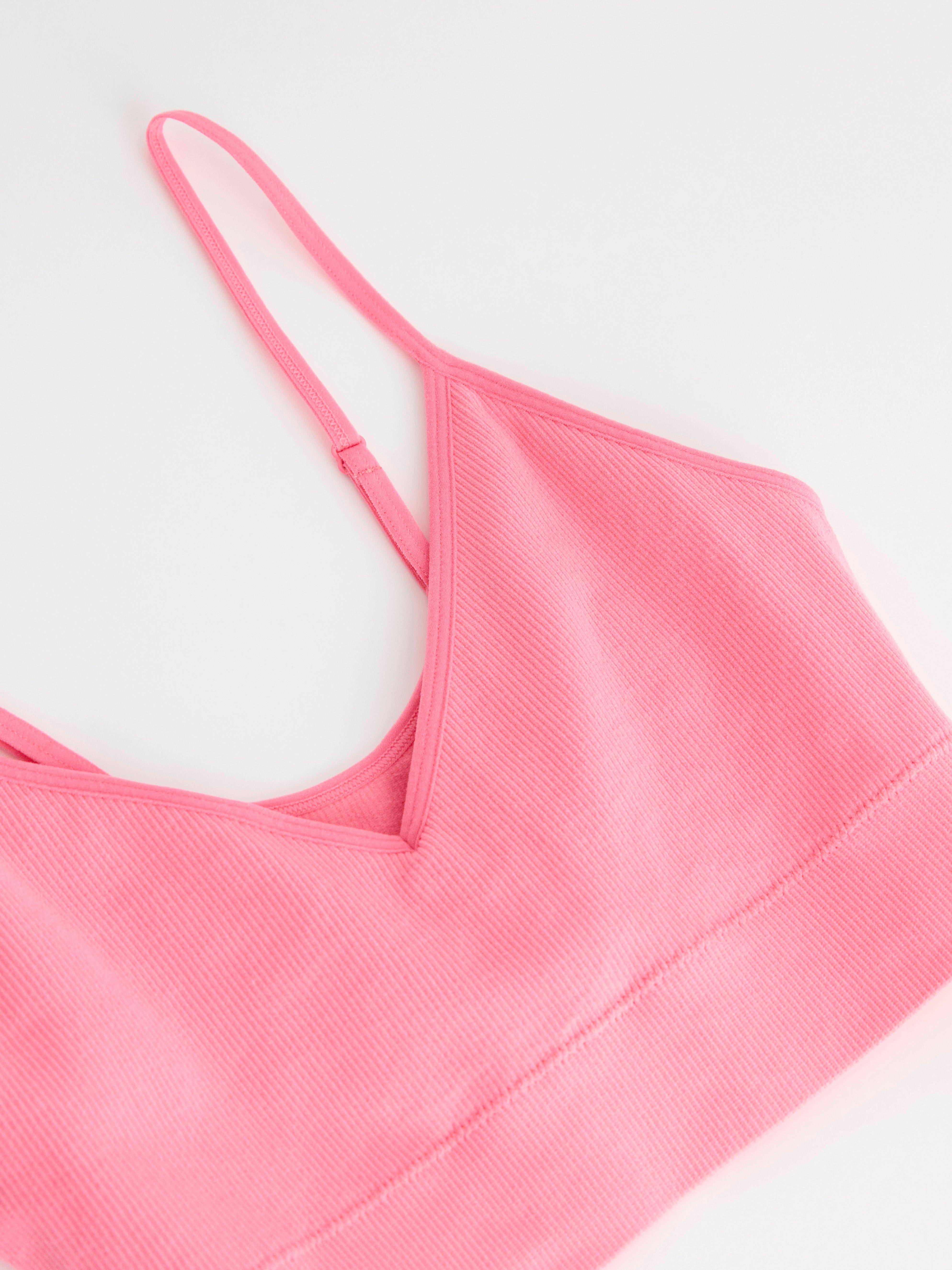 Seamless ribbed soft bra Pink