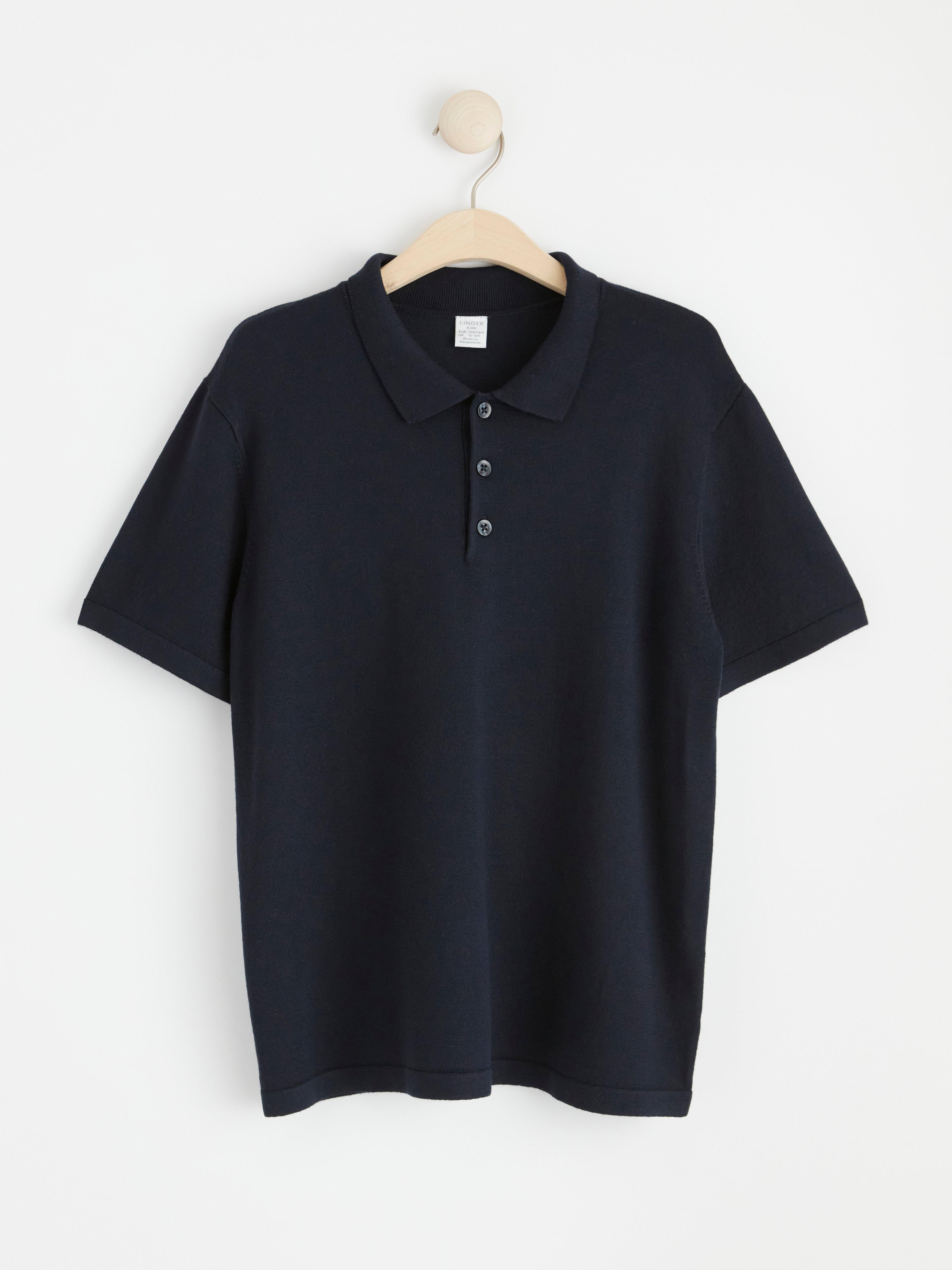Fine-knitted polo shirt Dark Navy