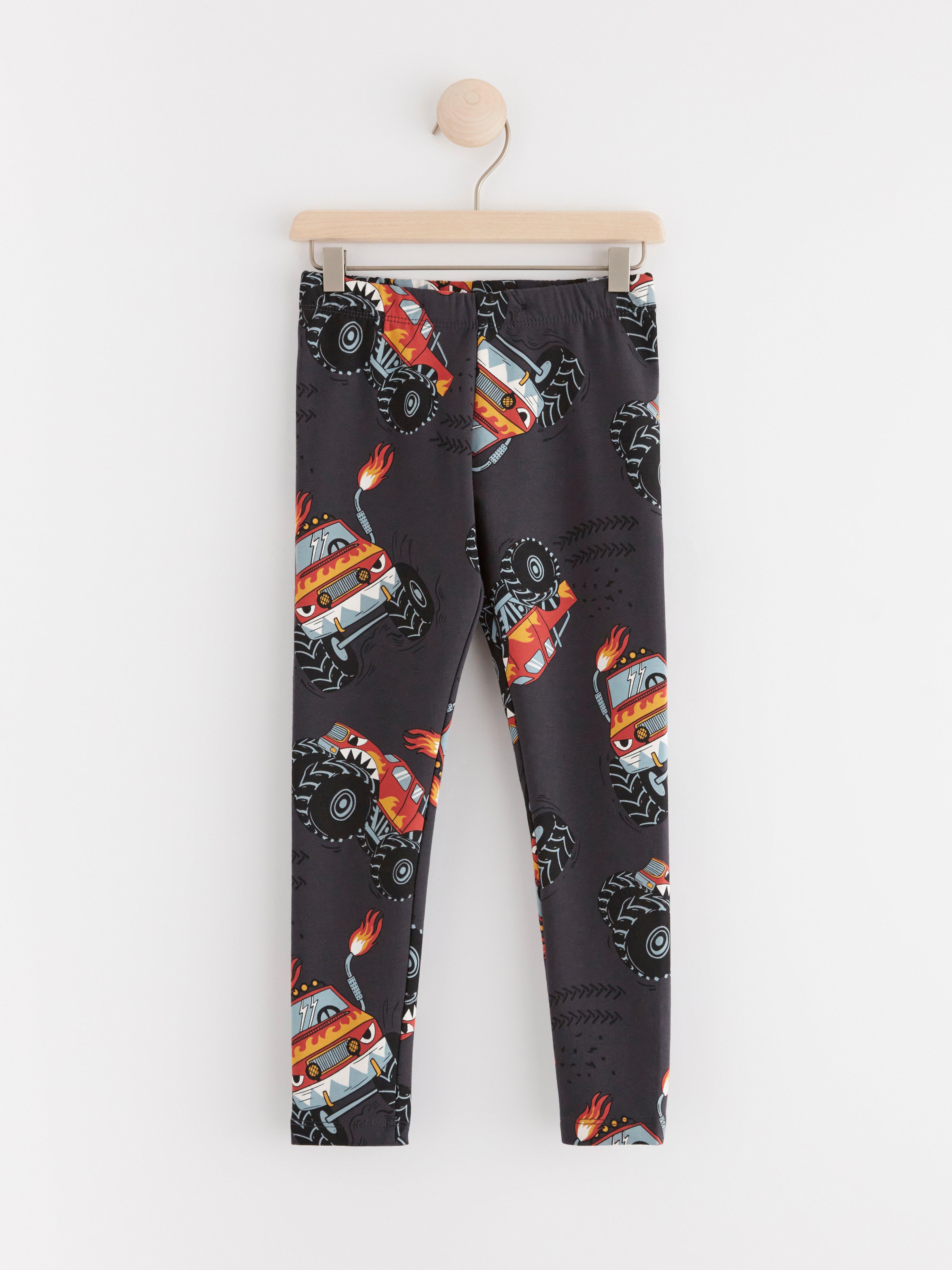 Leggings with monstertrucks Offblack