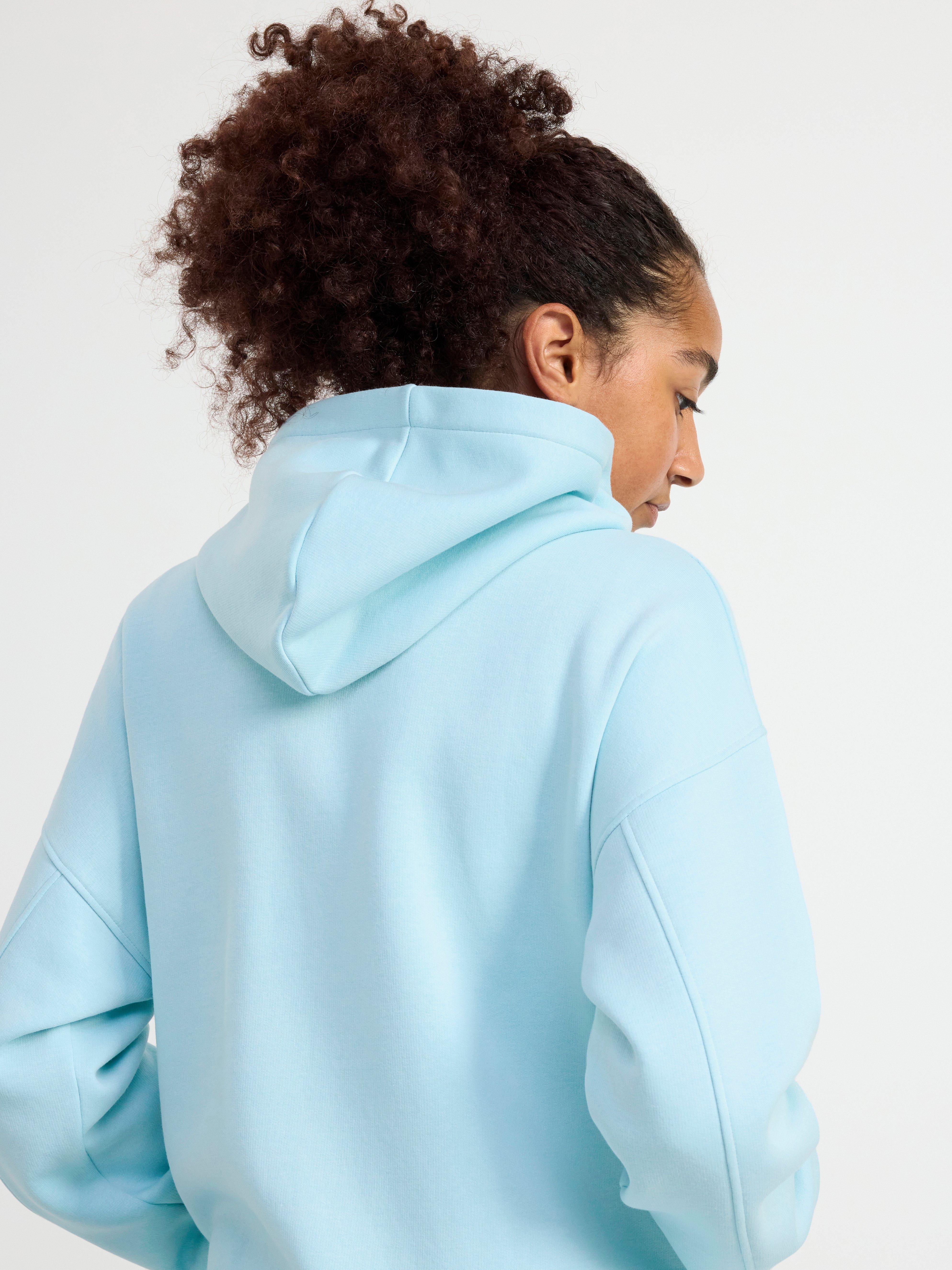 Zip hoodie with brushed inside Light Blue
