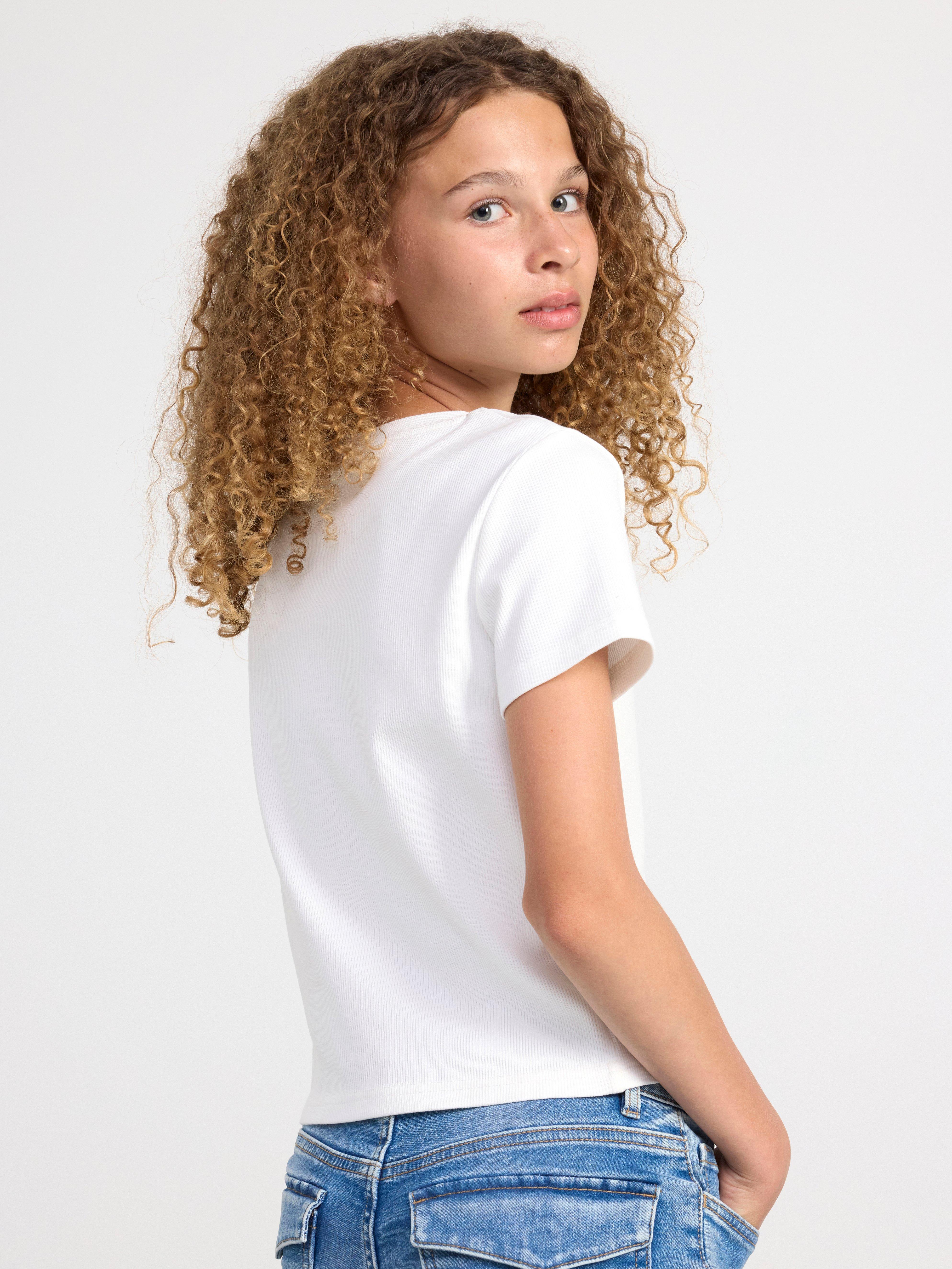 Ribbed cropped top Off White