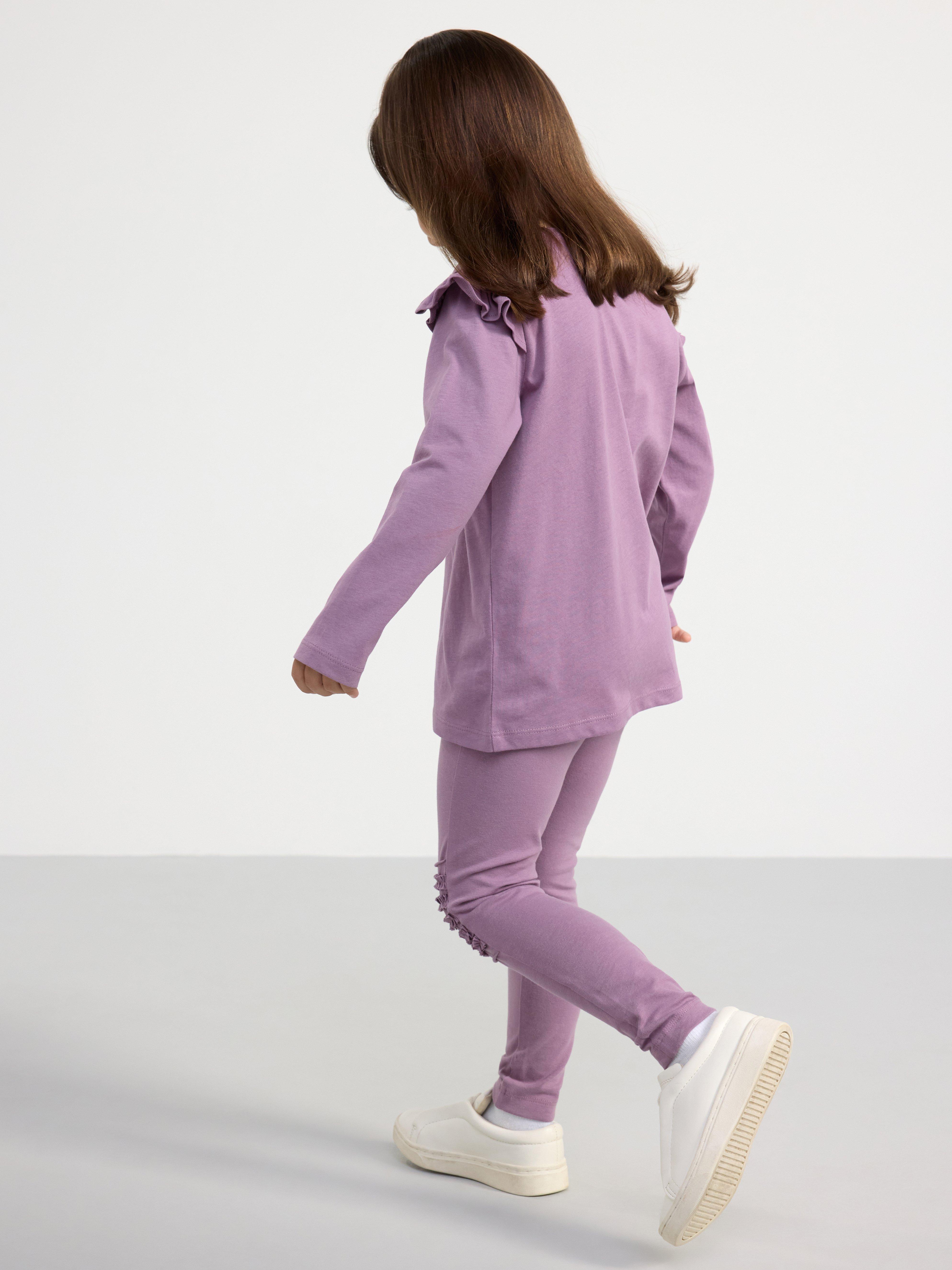 2-pack Leggings with frill Dark Lilac