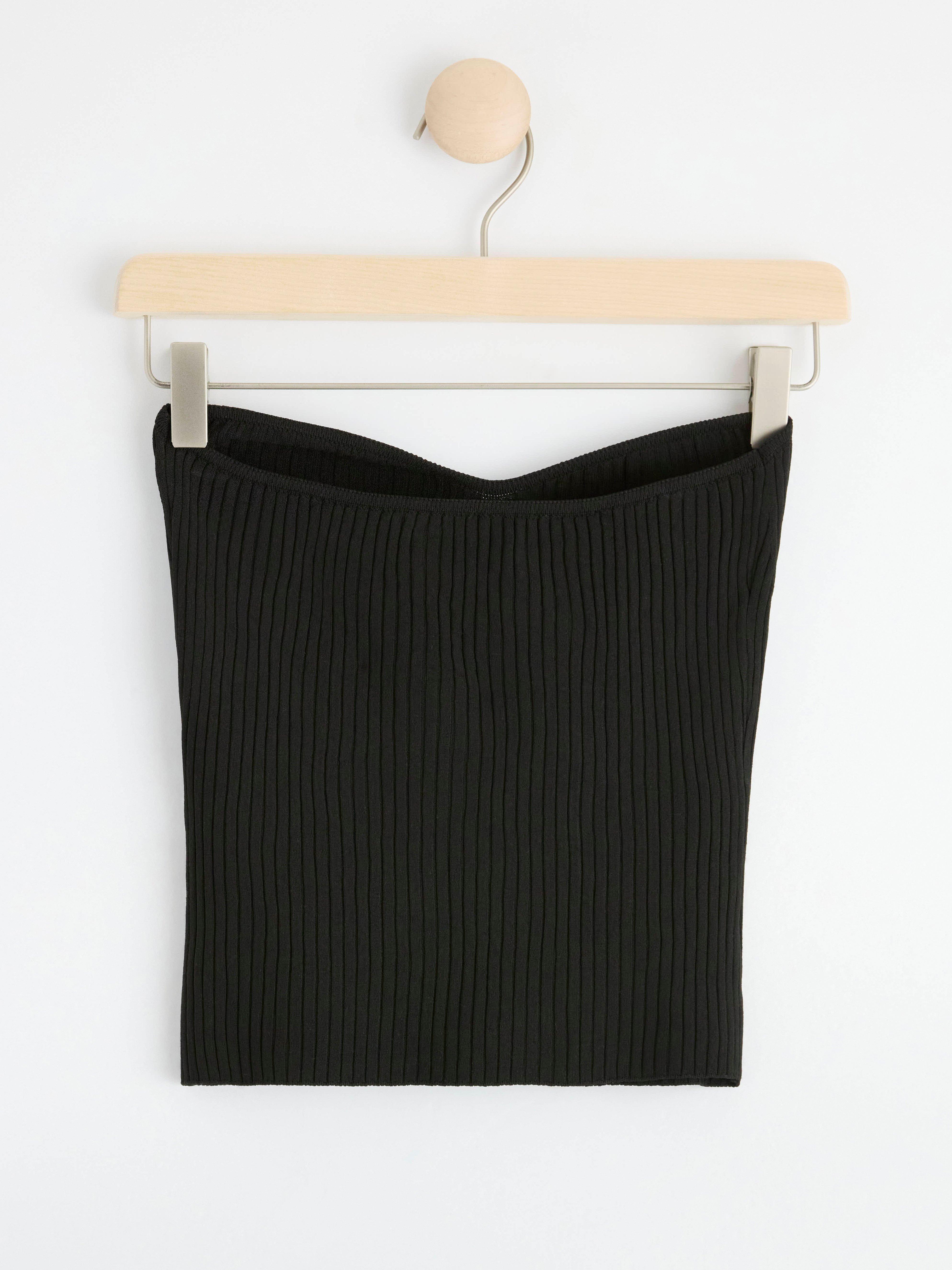 Knitted tube top Black
