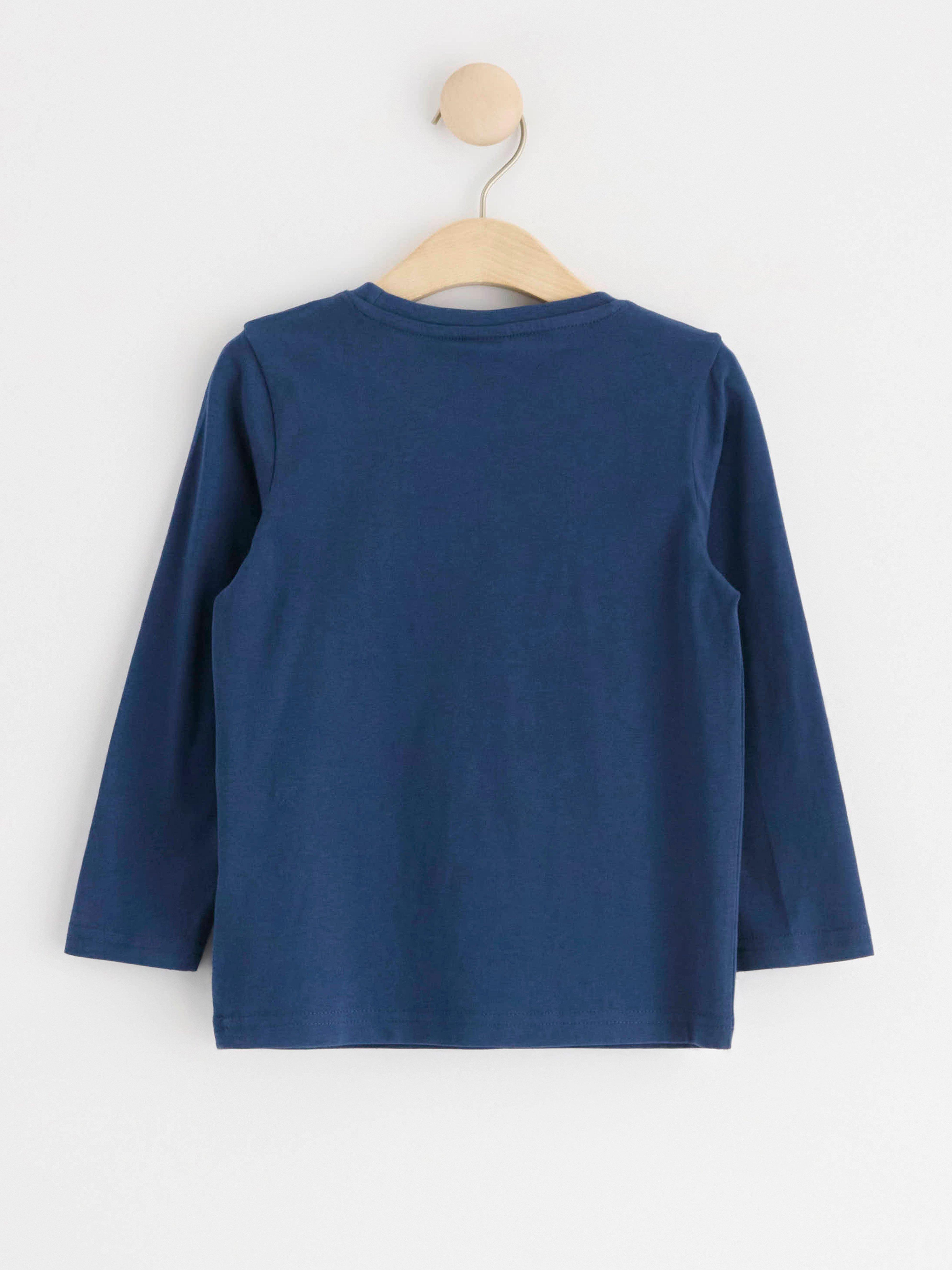 Long sleeve top with reversible sequins Dark Dusty Blue