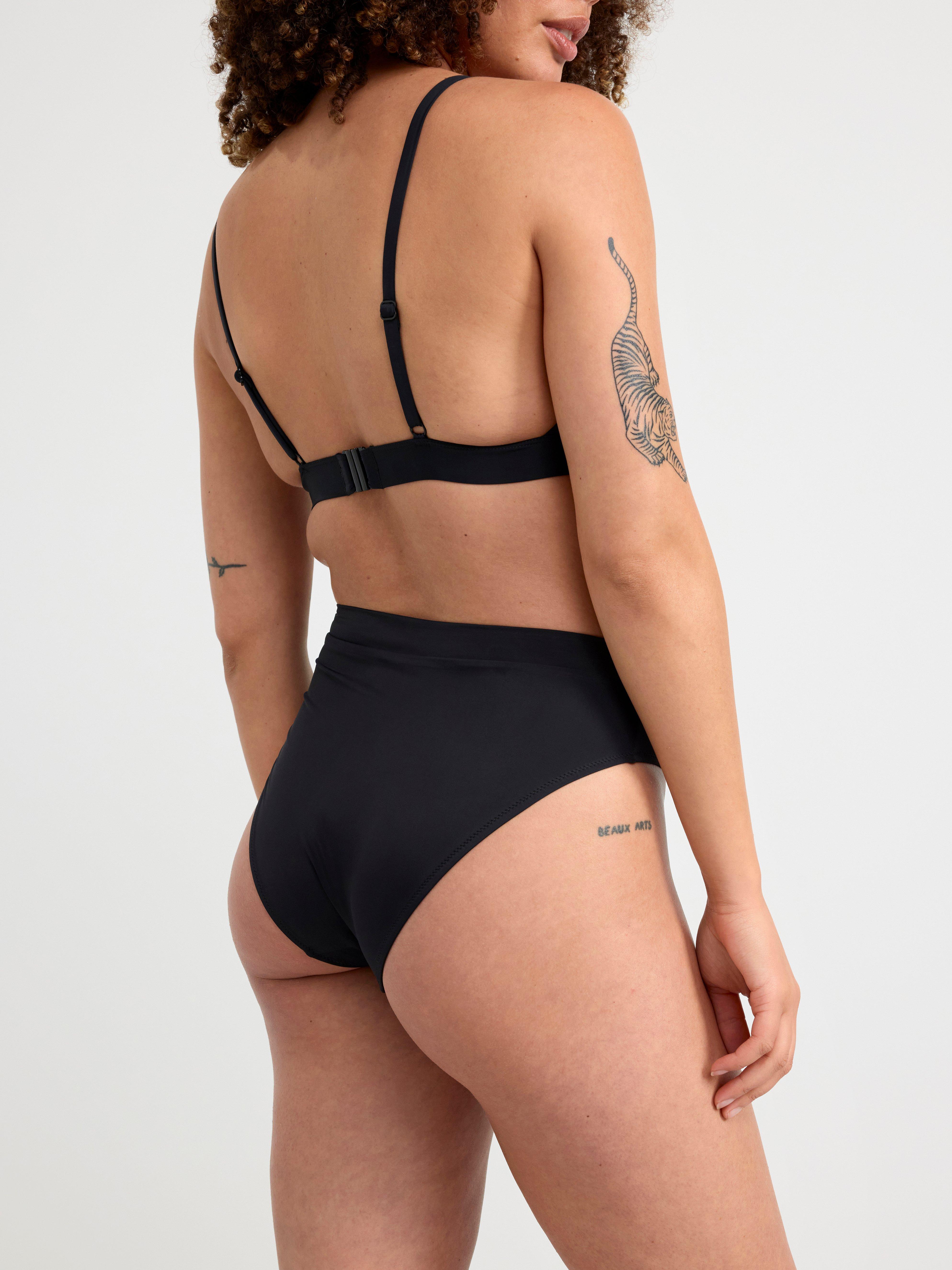 High waist bikini briefs Black