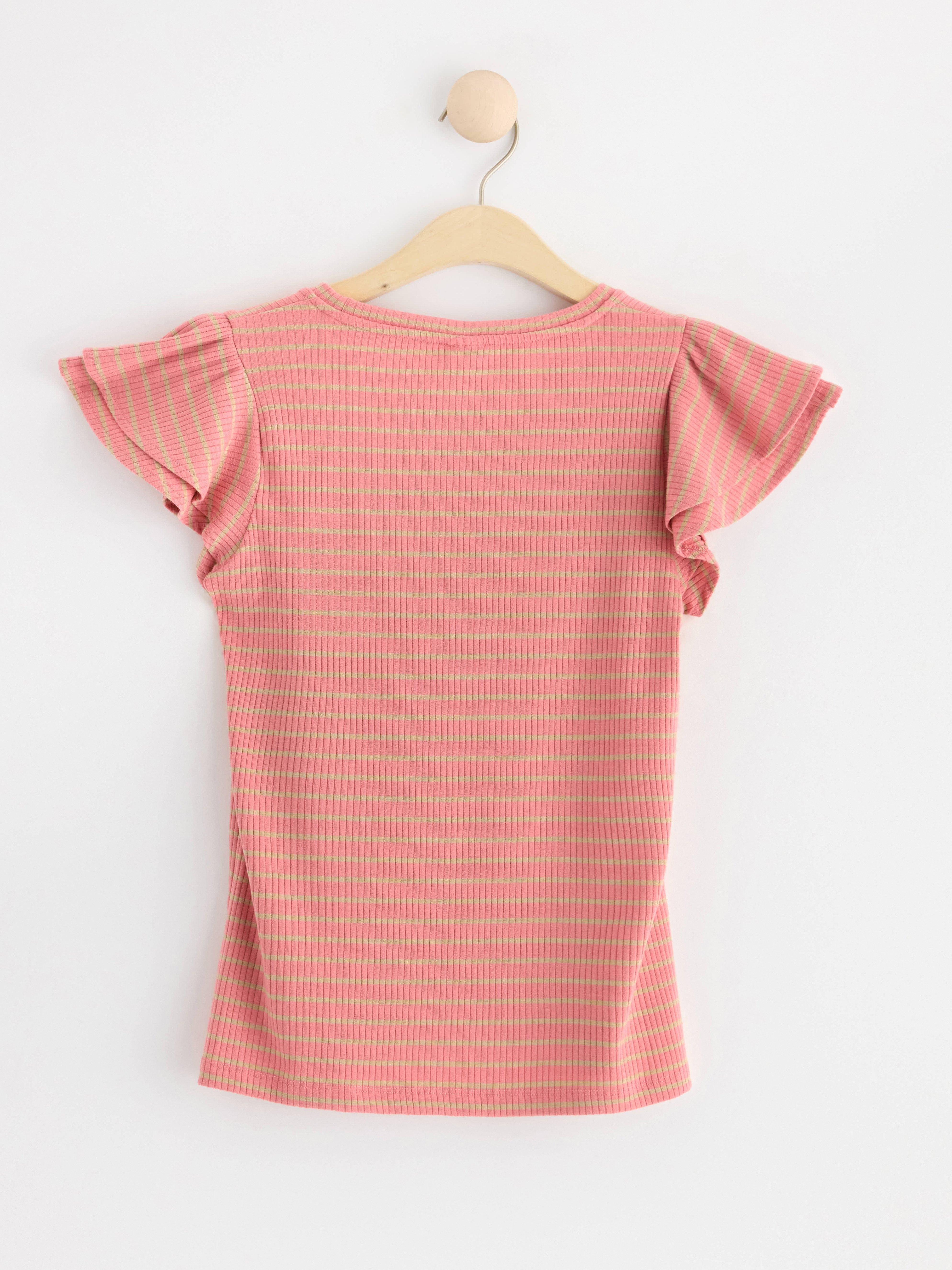 Short sleeve top with flounce Dusty Pink