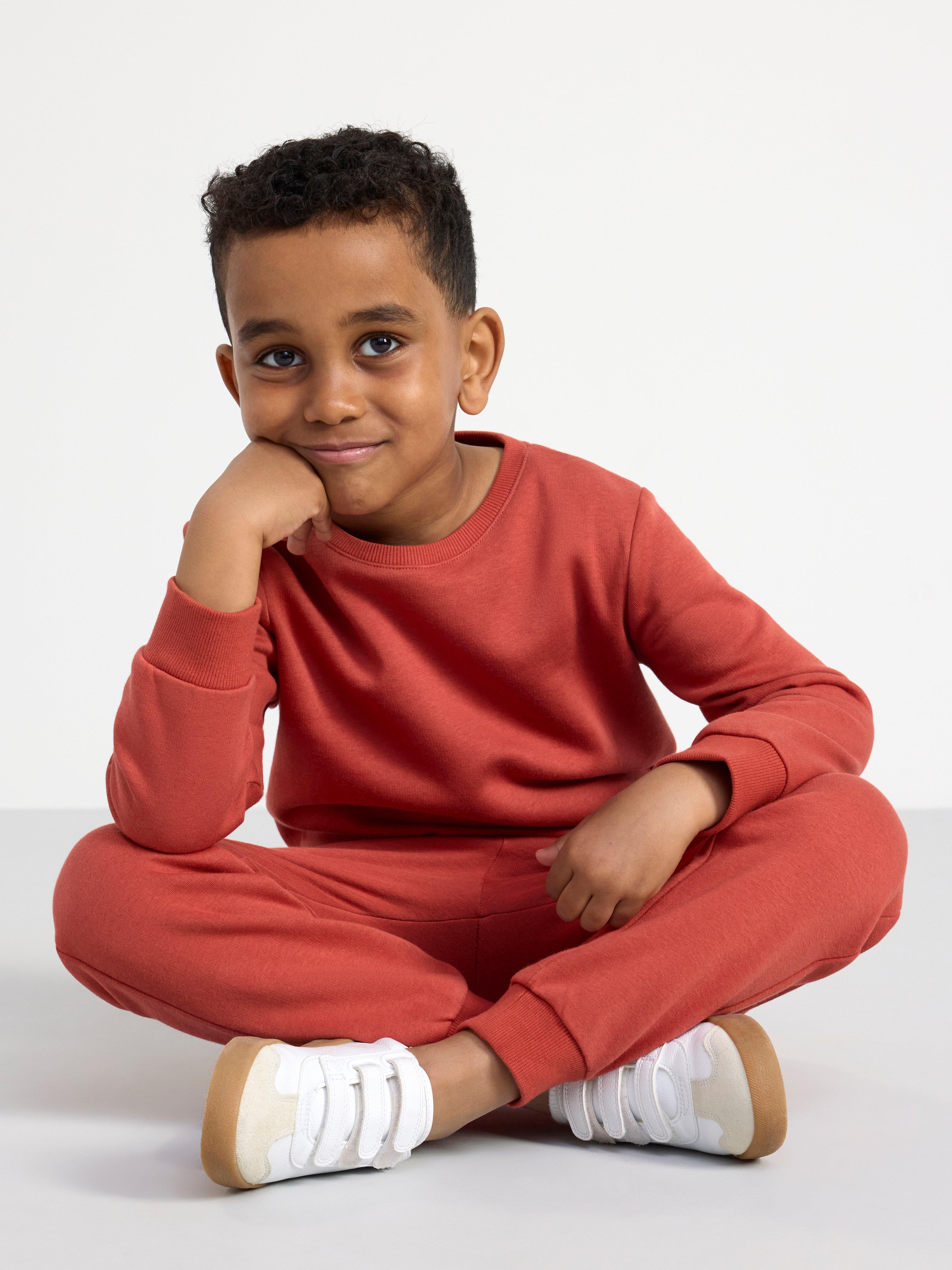 Sweatshirt with brushed inside Dark Dusty Red