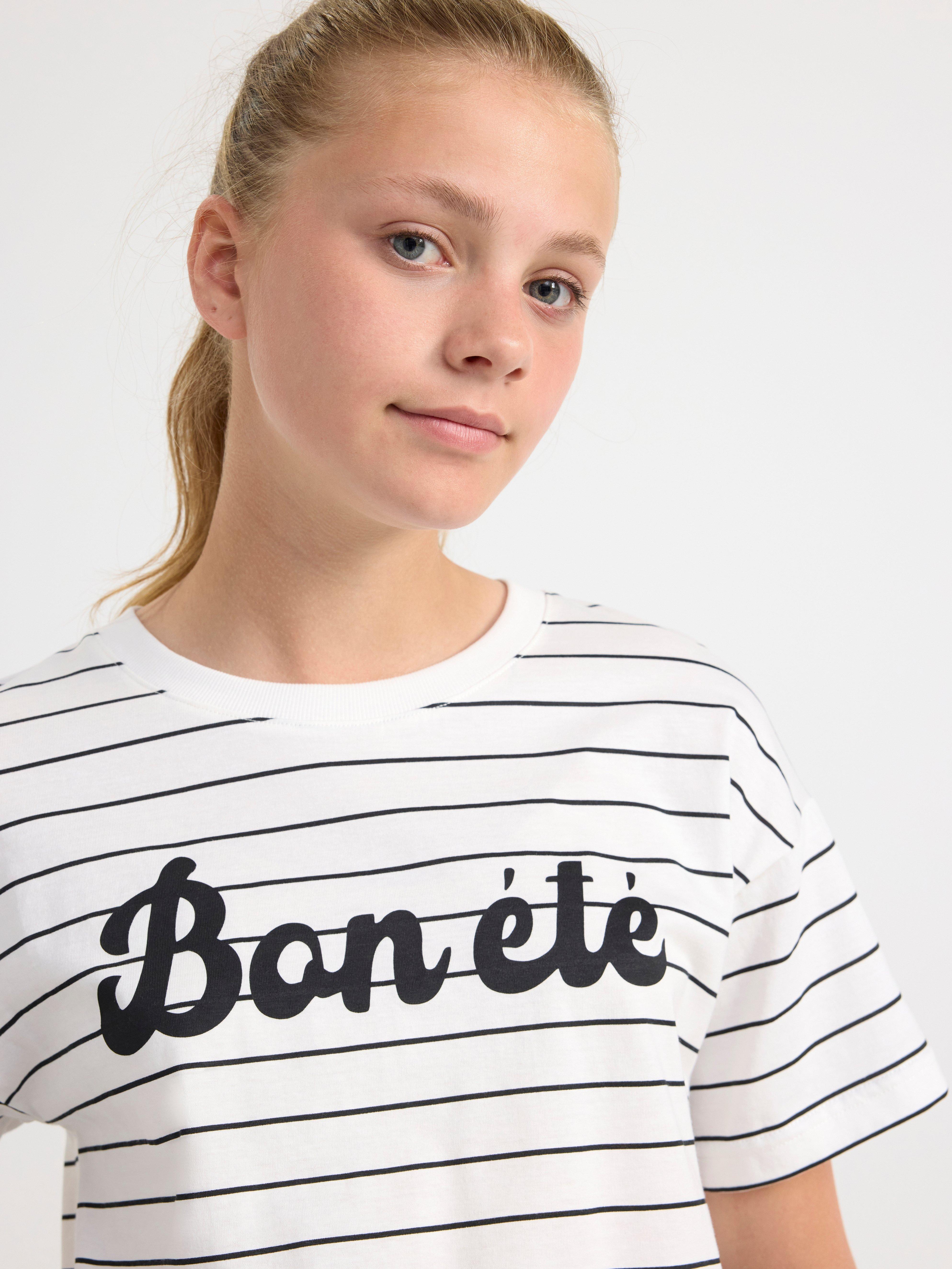 T-shirt with text and stripes Off White