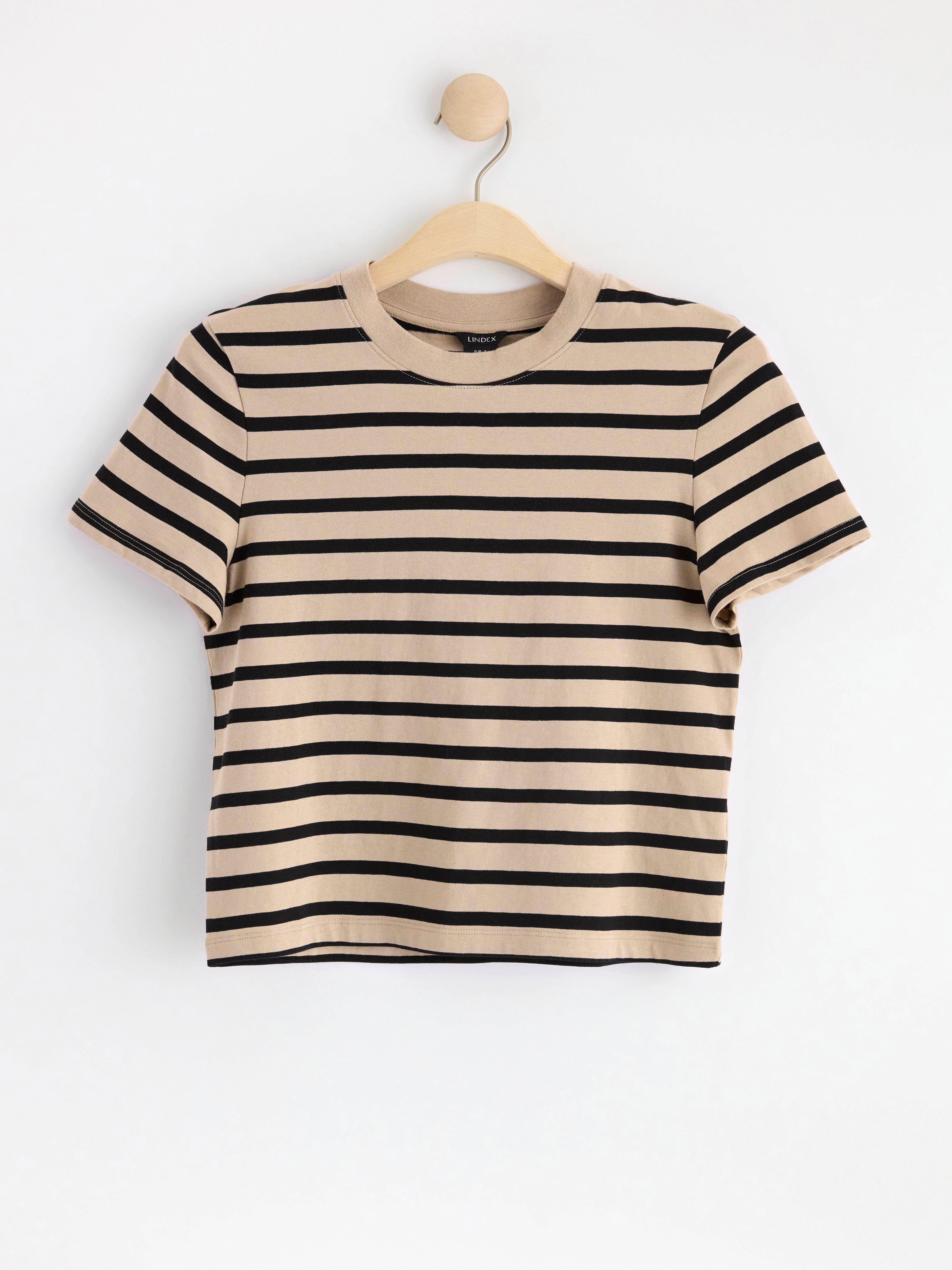 Short sleeve cotton t-shirt Beige