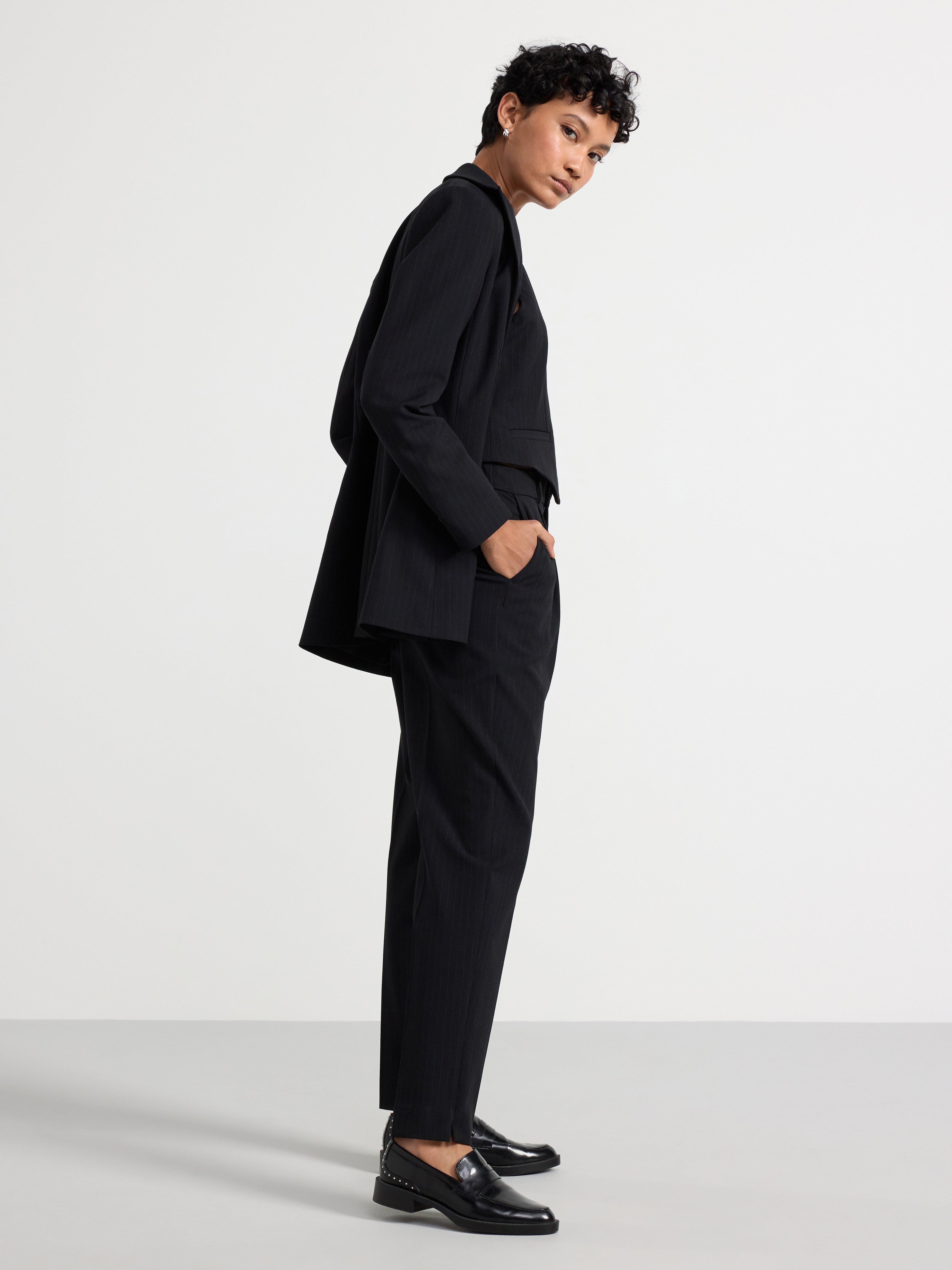 Blazer  pinstriped Black
