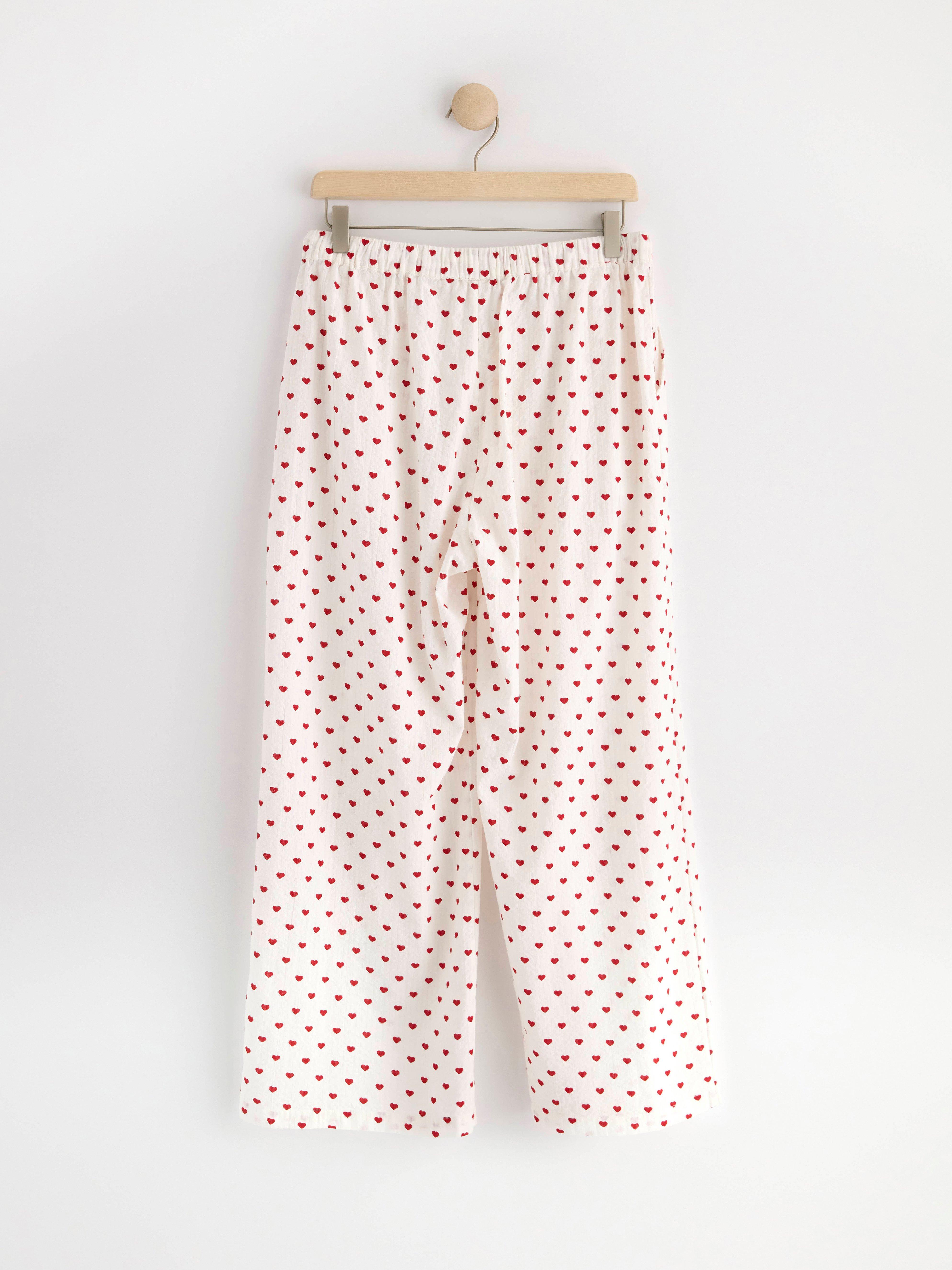 Pyjama trousers in seersucker Red
