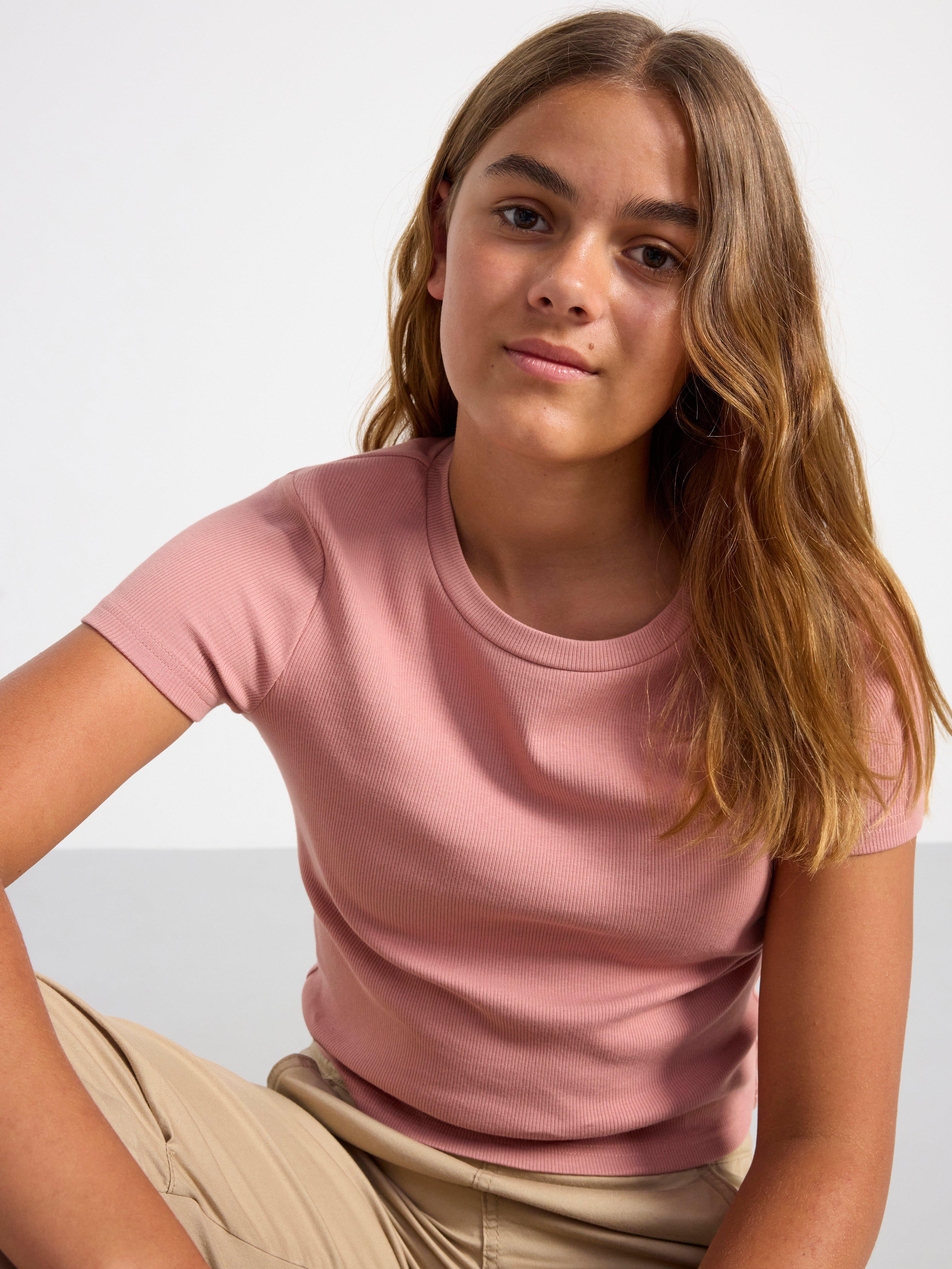 Ribbed cropped top Dusty Pink