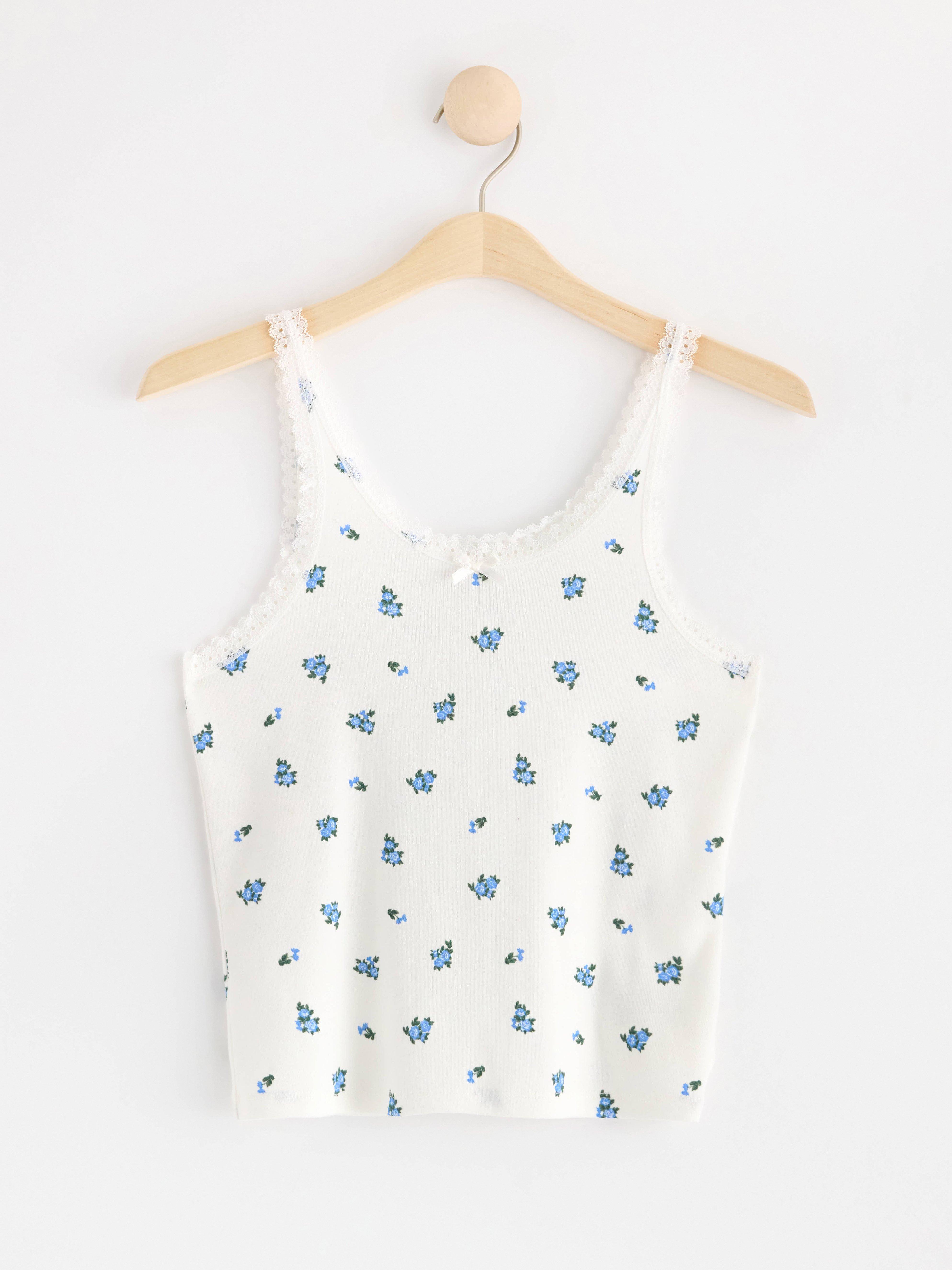 Tank top with lace details Off White