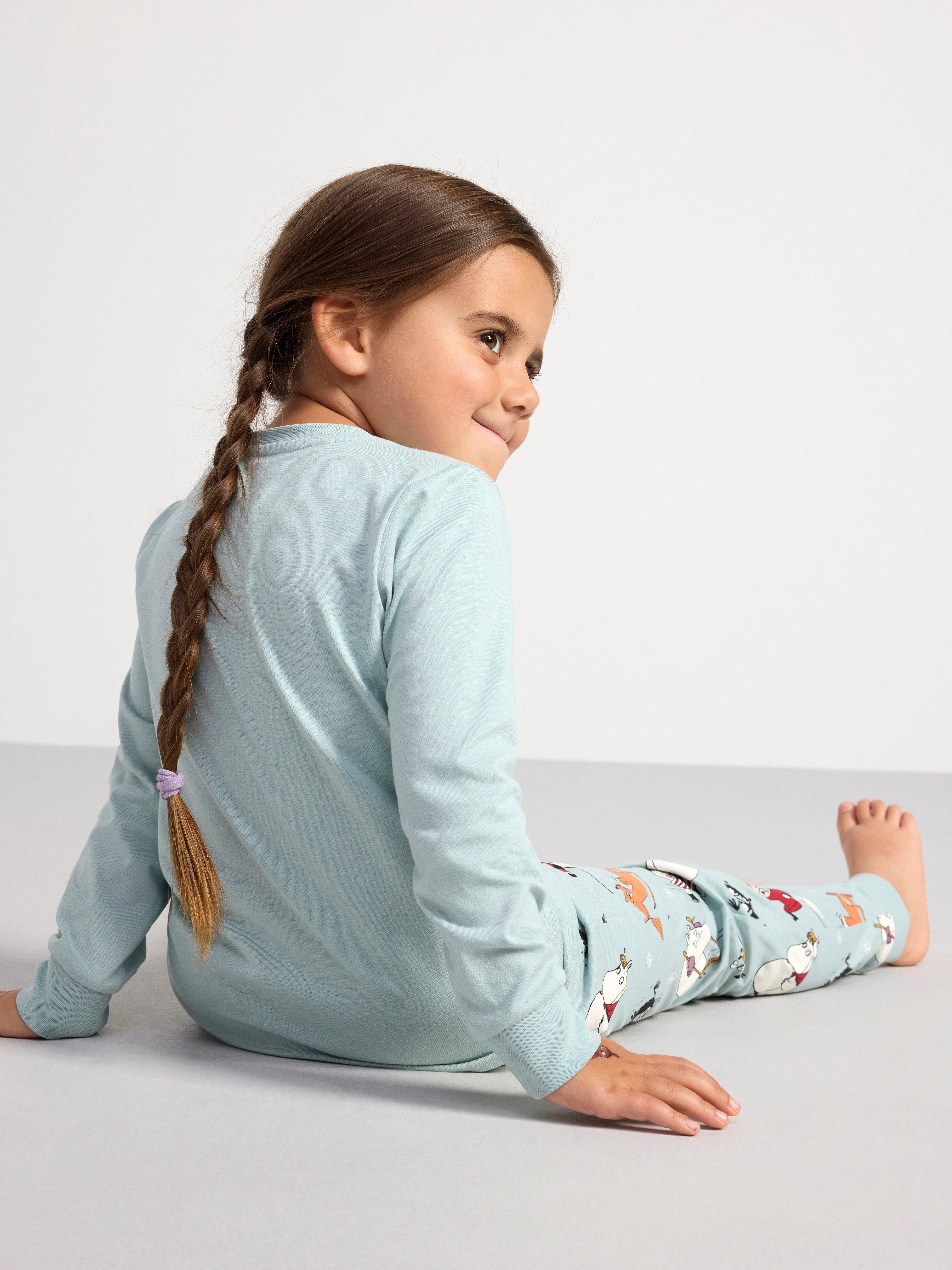 Pyjama set with Moomin print Light Dusty Aqua
