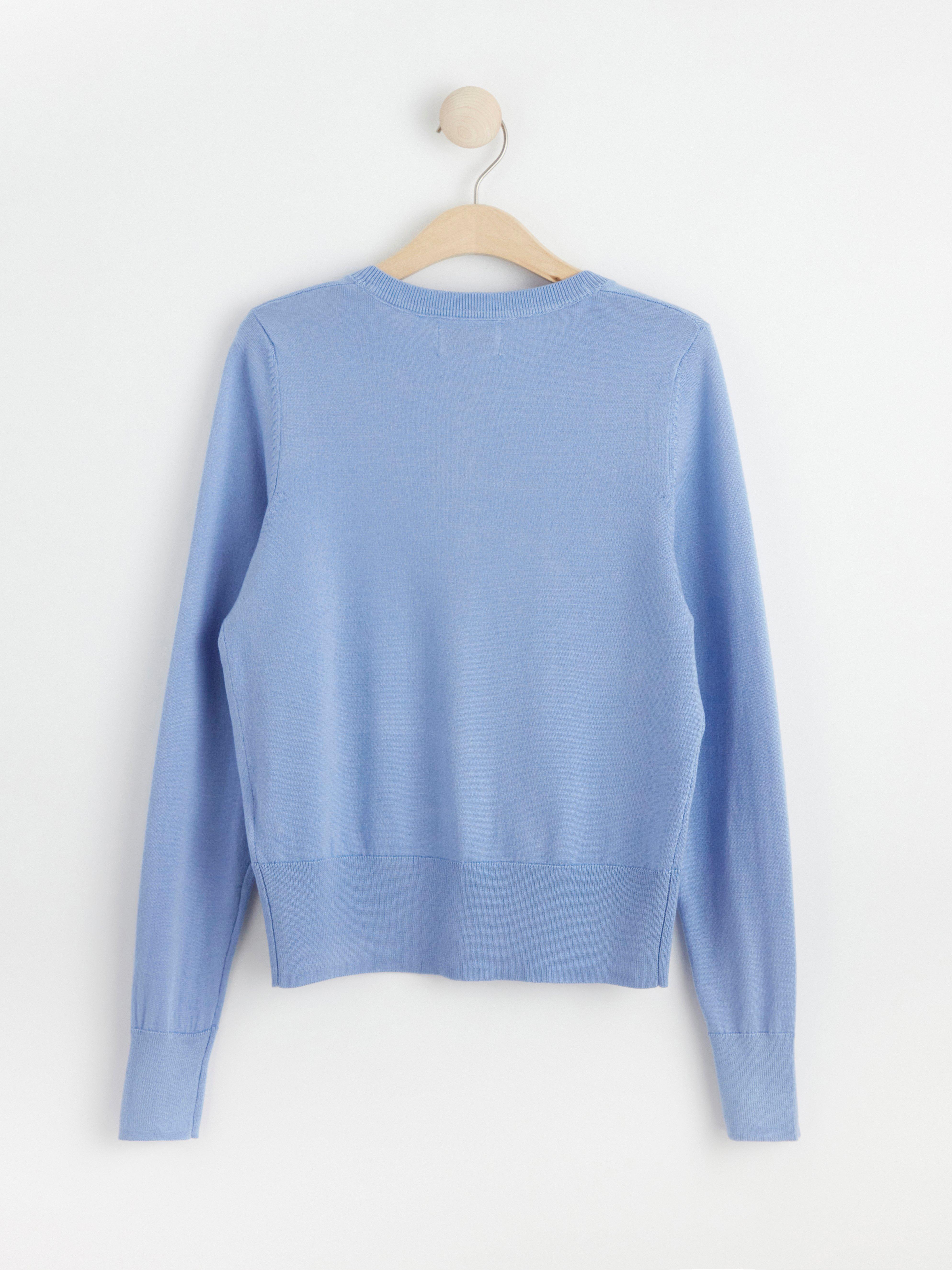 Fine-knit cardigan Light Blue