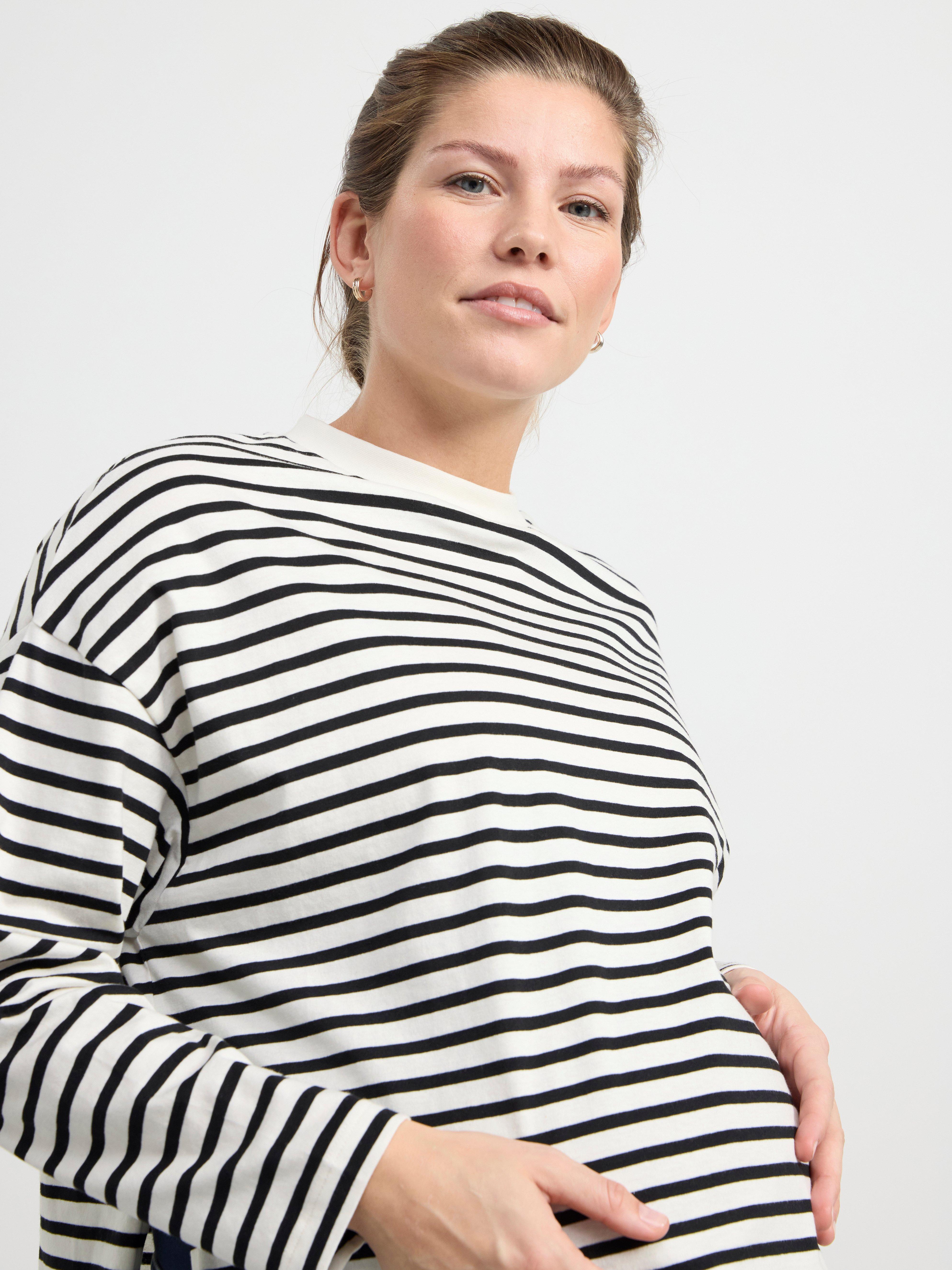 MOM Long sleeved top with stripes Light White