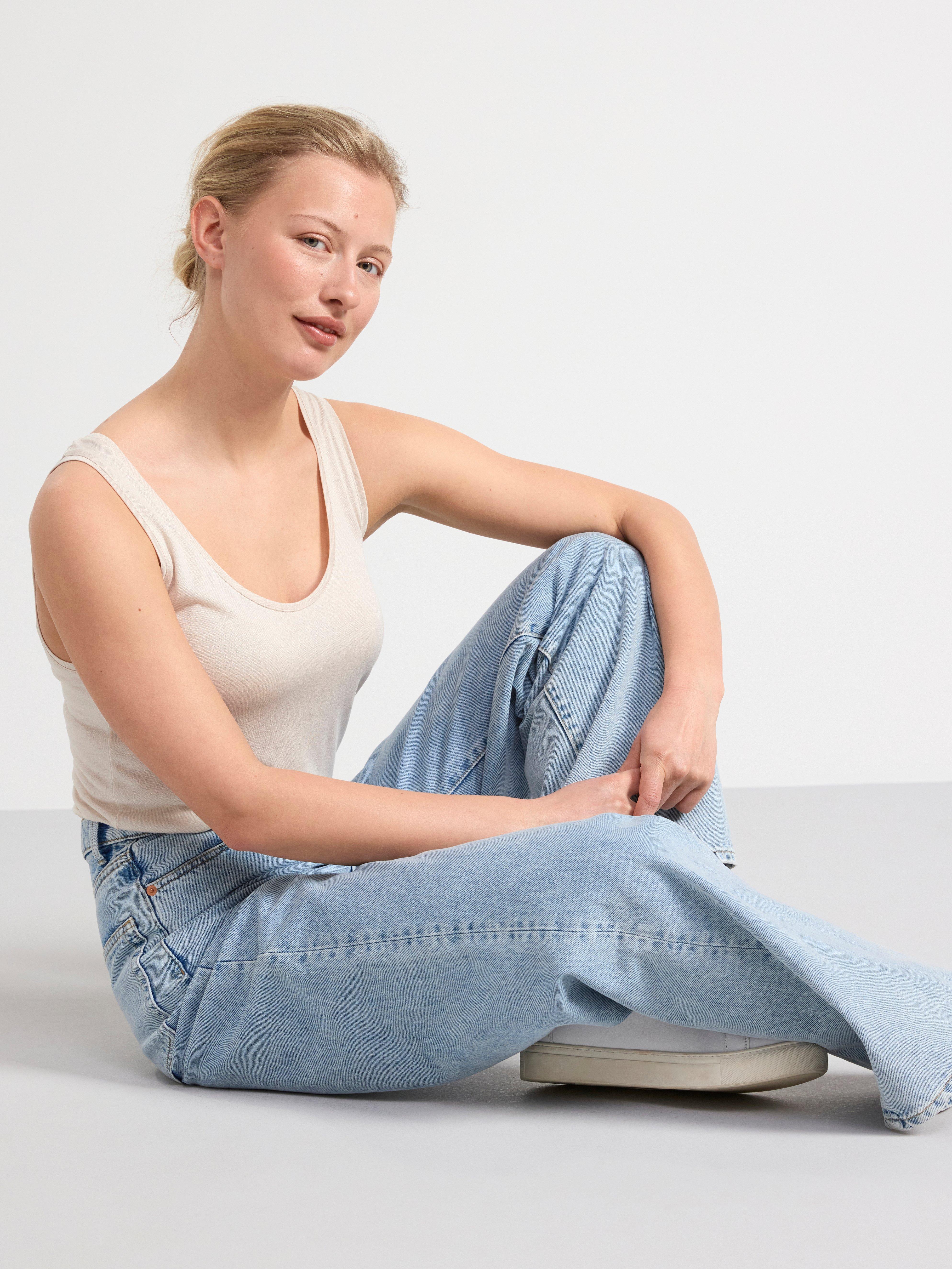 Viscose tank top Light Beige