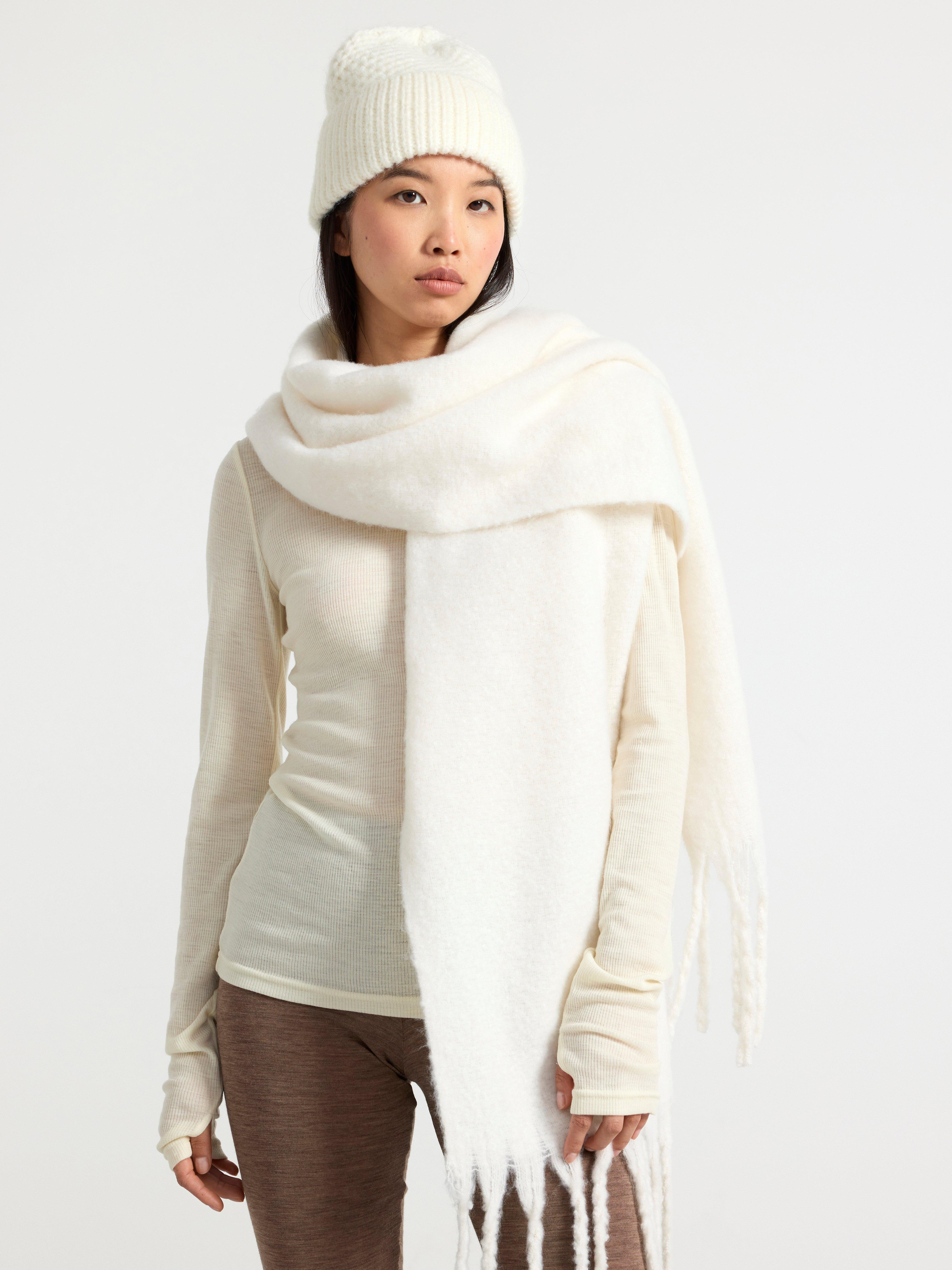 Ribbed top in merino wool Light Dusty White