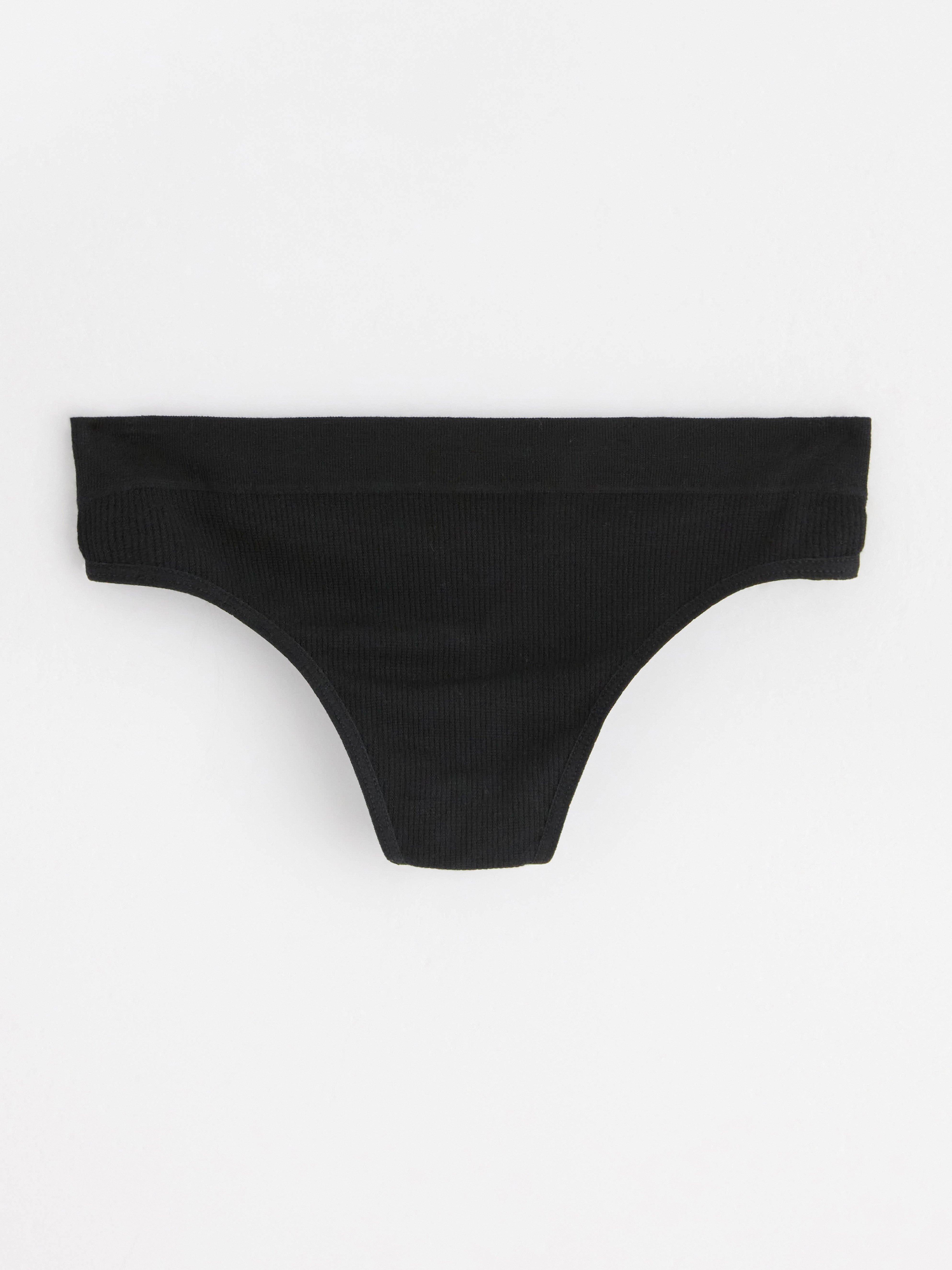 Seamless thong regular waist Black