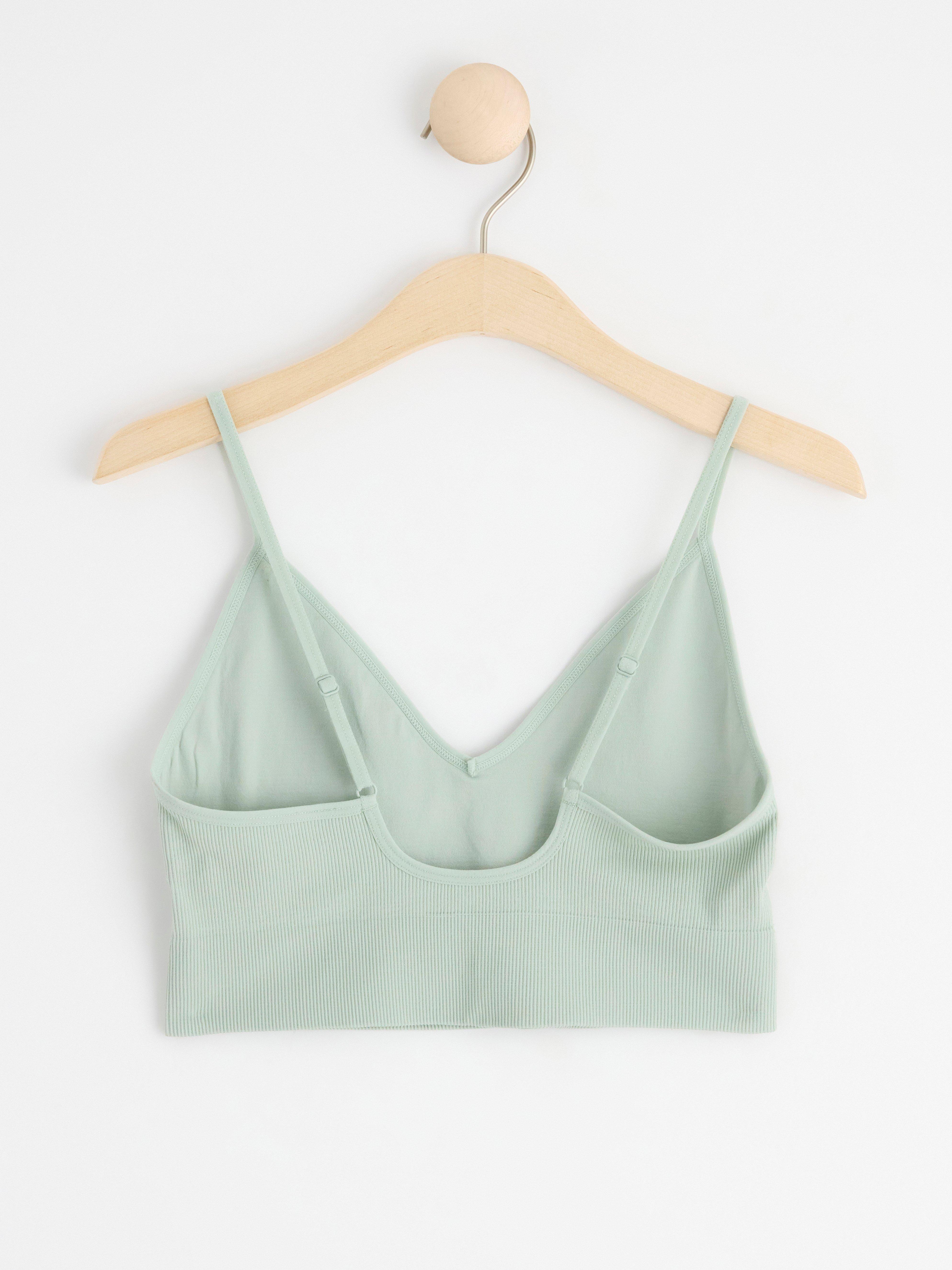 Seamless ribbed soft bra Light Dusty Green