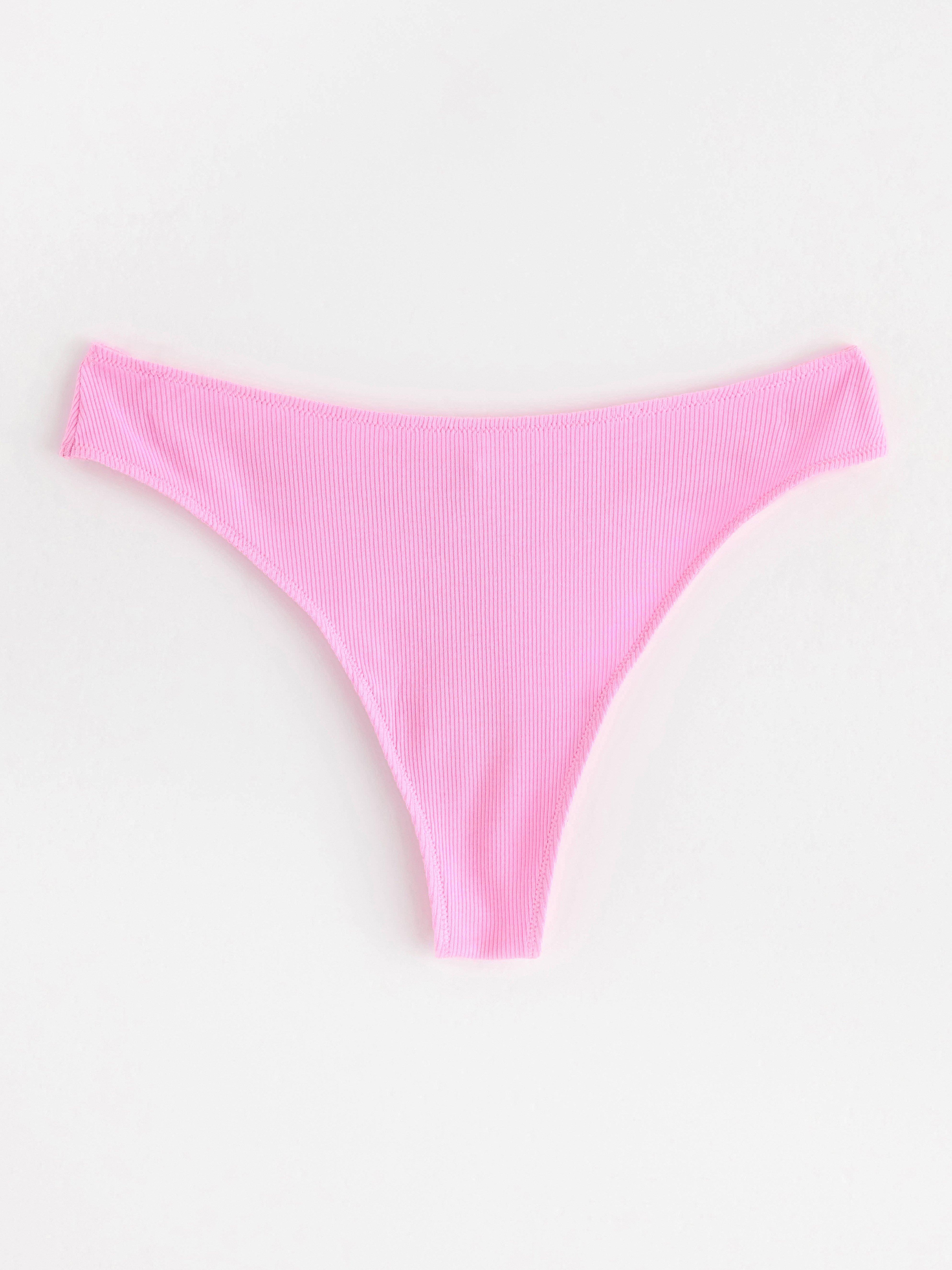 Ribbed thong low Light Pink
