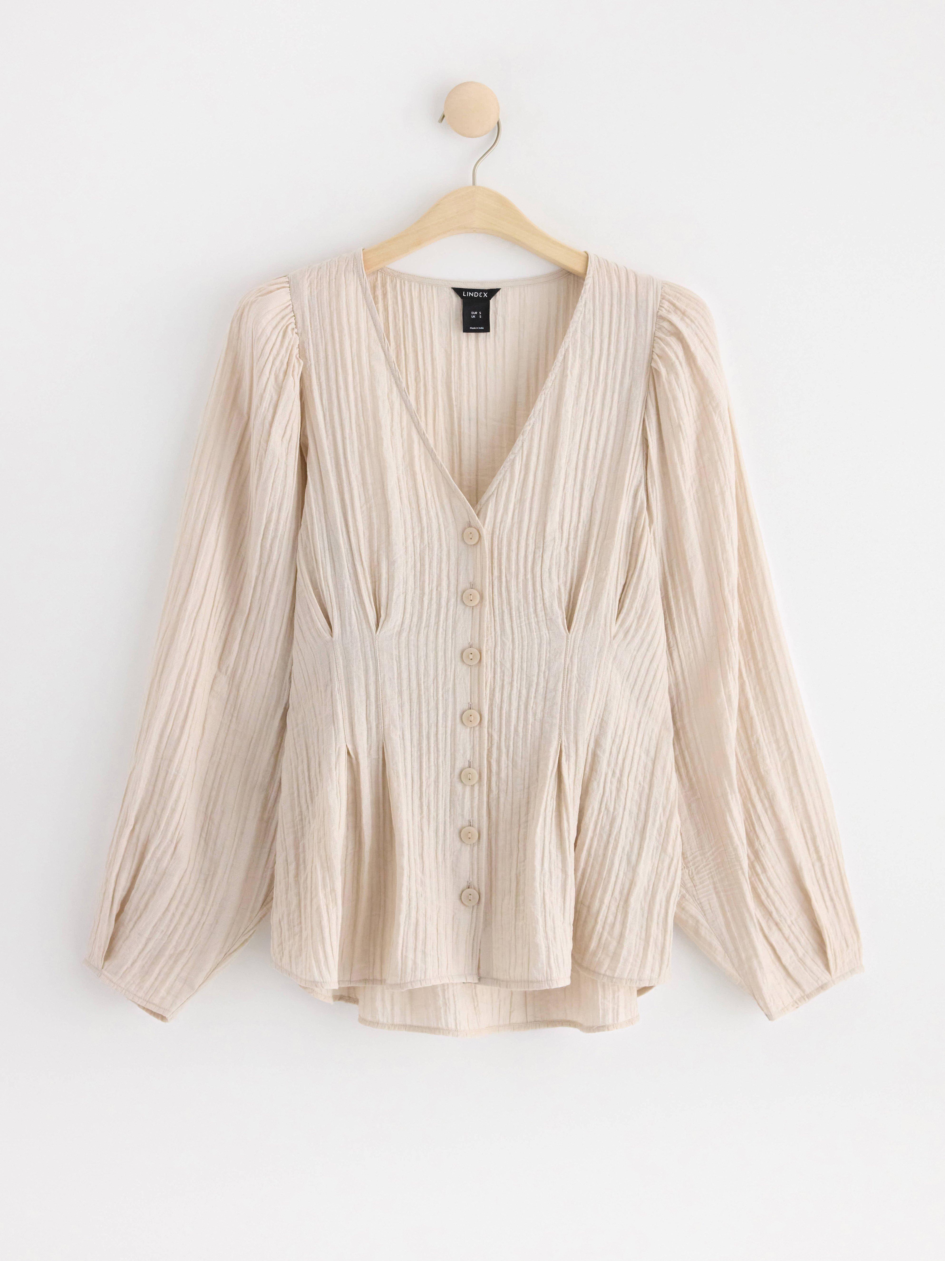 Long sleeve blouse Light Beige
