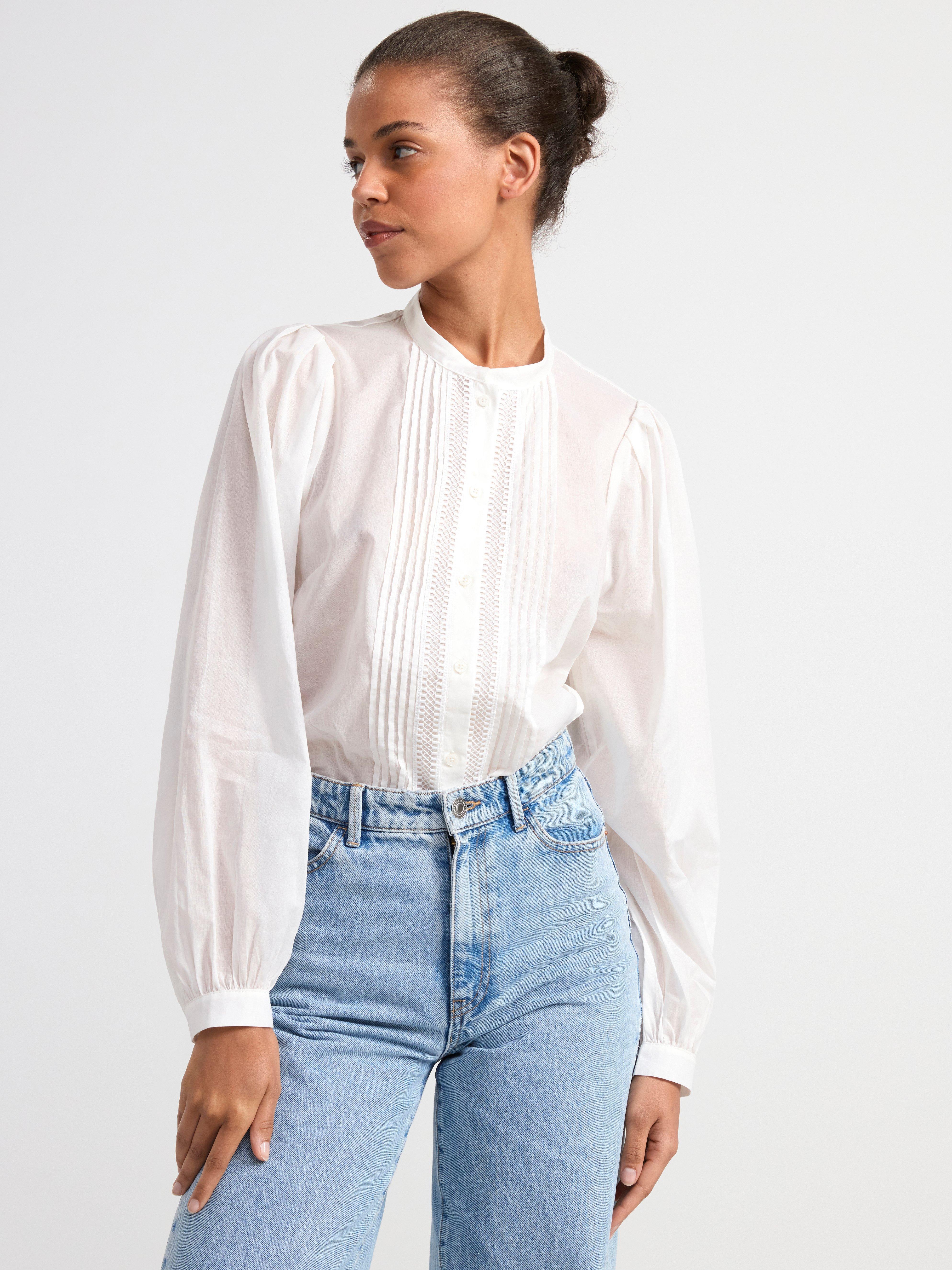 Long sleeved cotton blouse Off White