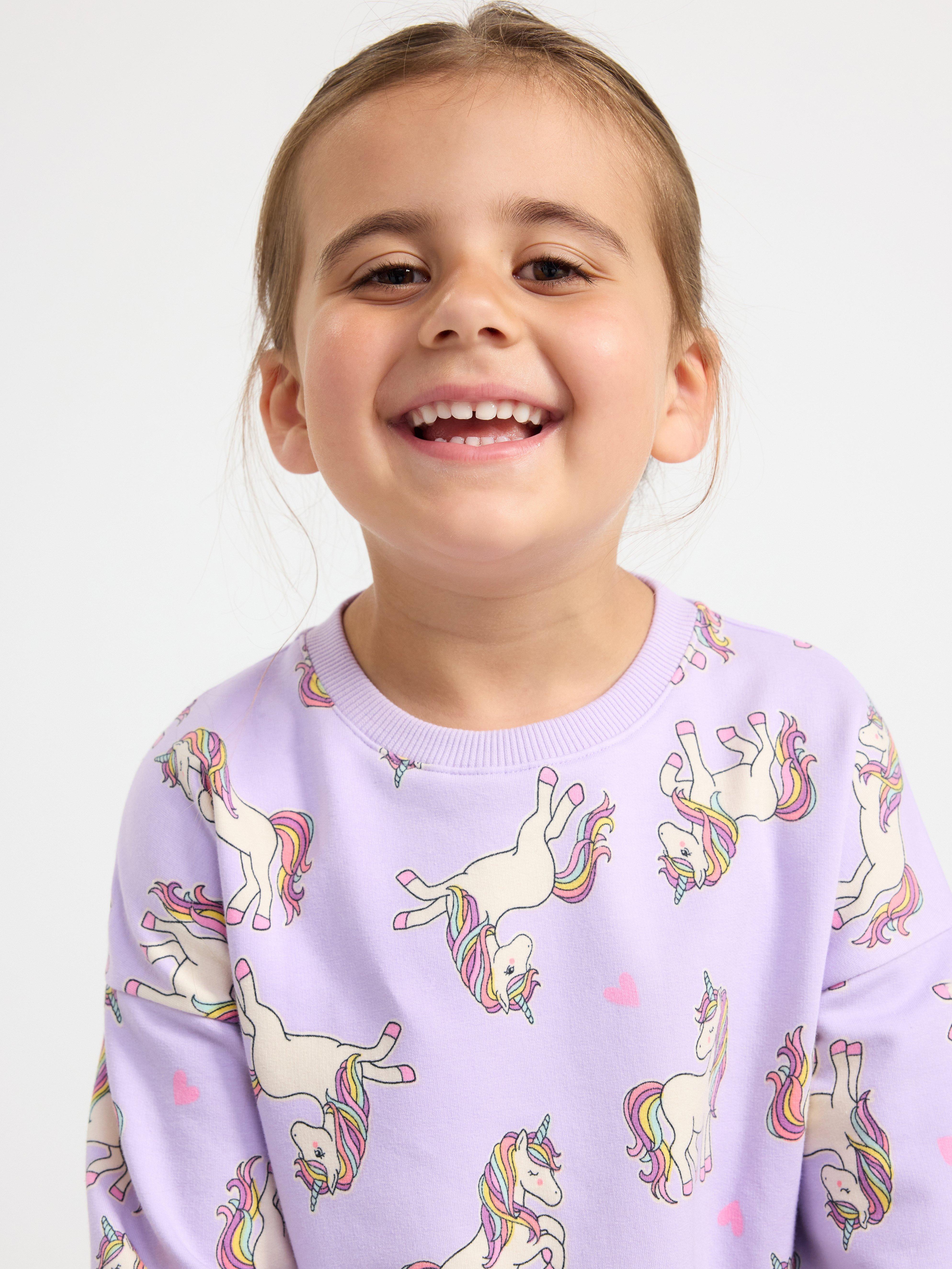 Sweatshirt with unicorns Light Lilac
