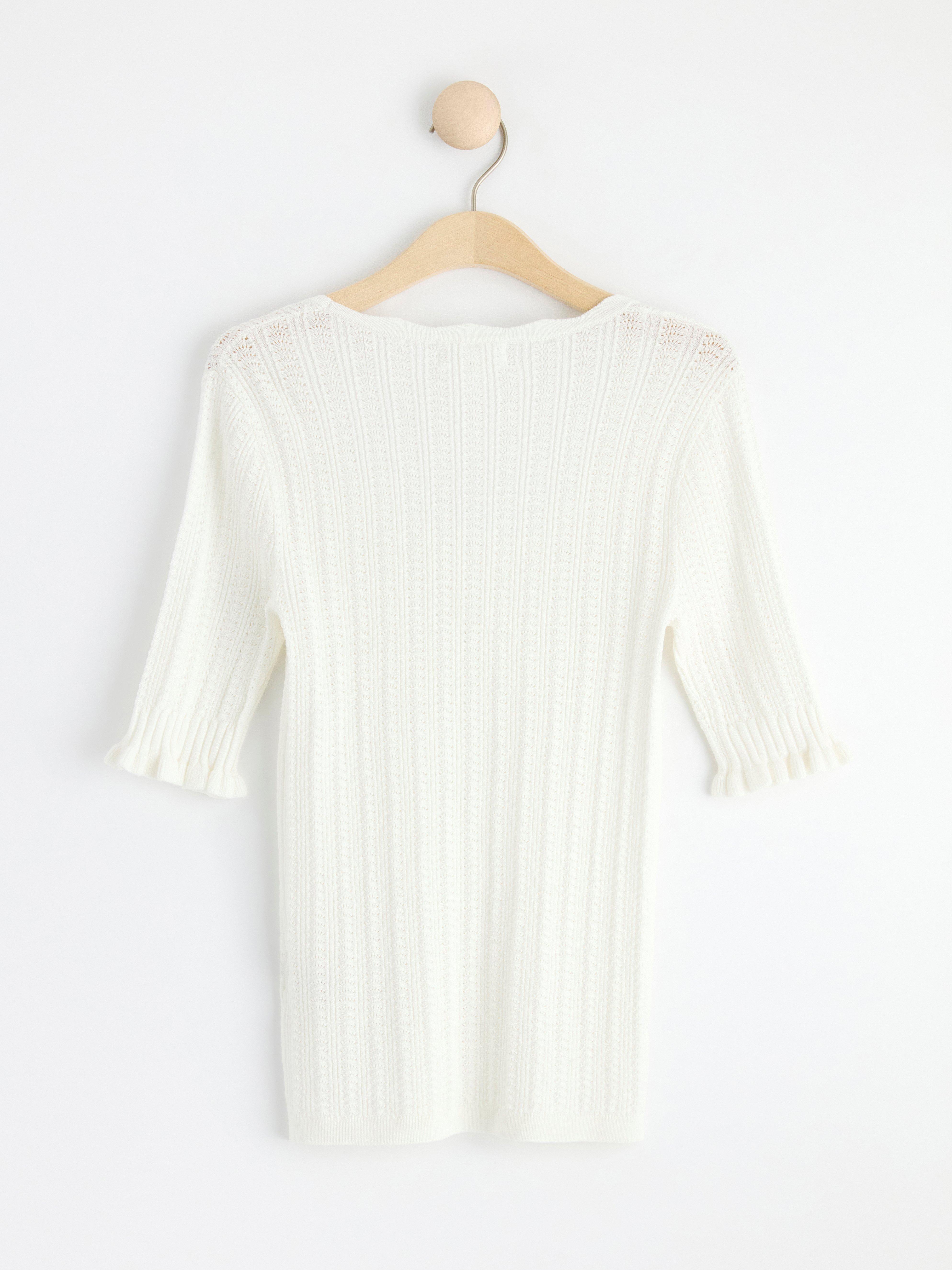 Short sleeve knitted top Off White