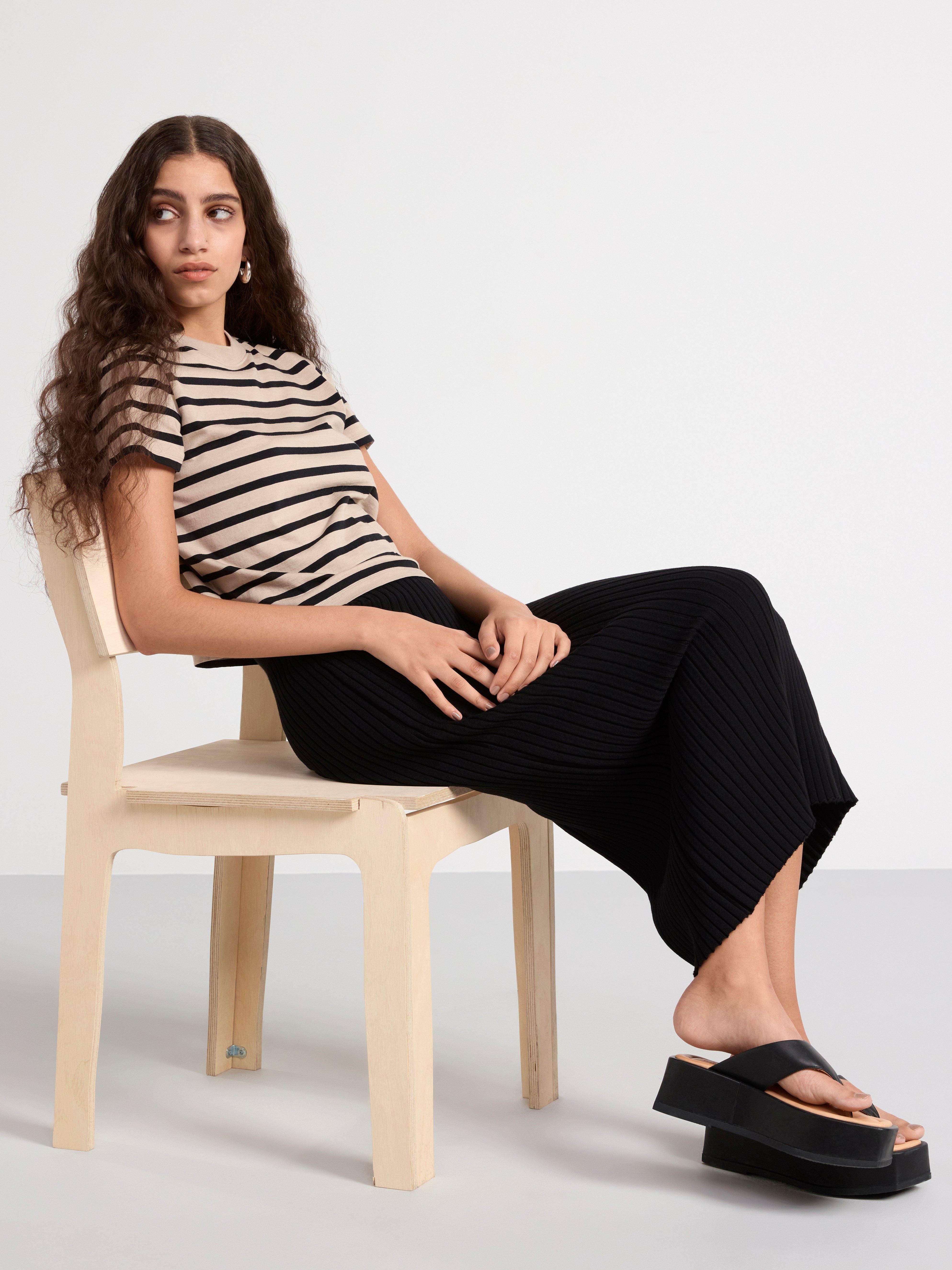 Short sleeve cotton t-shirt Beige