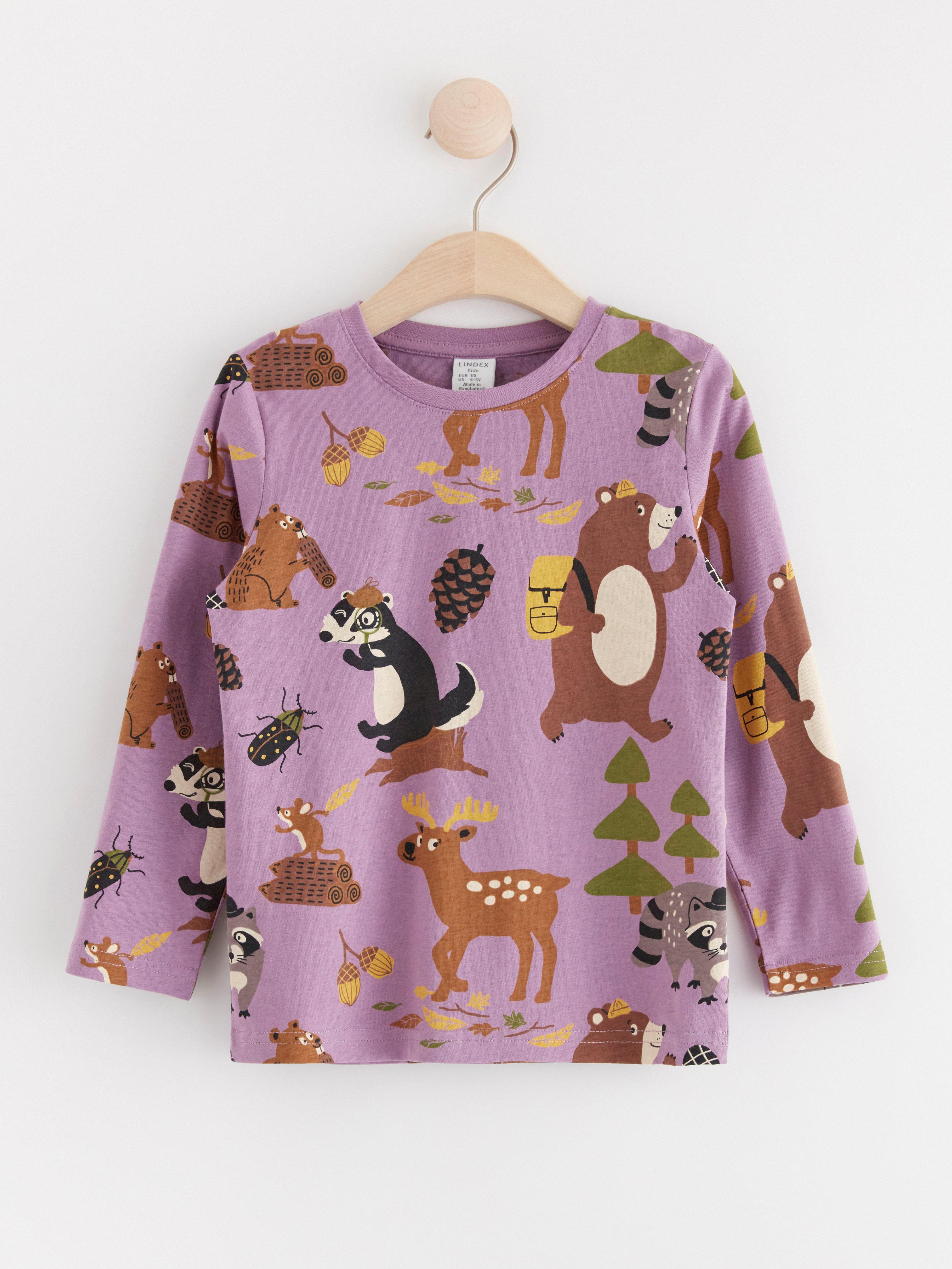 Top with animal print Light Dusty Lilac