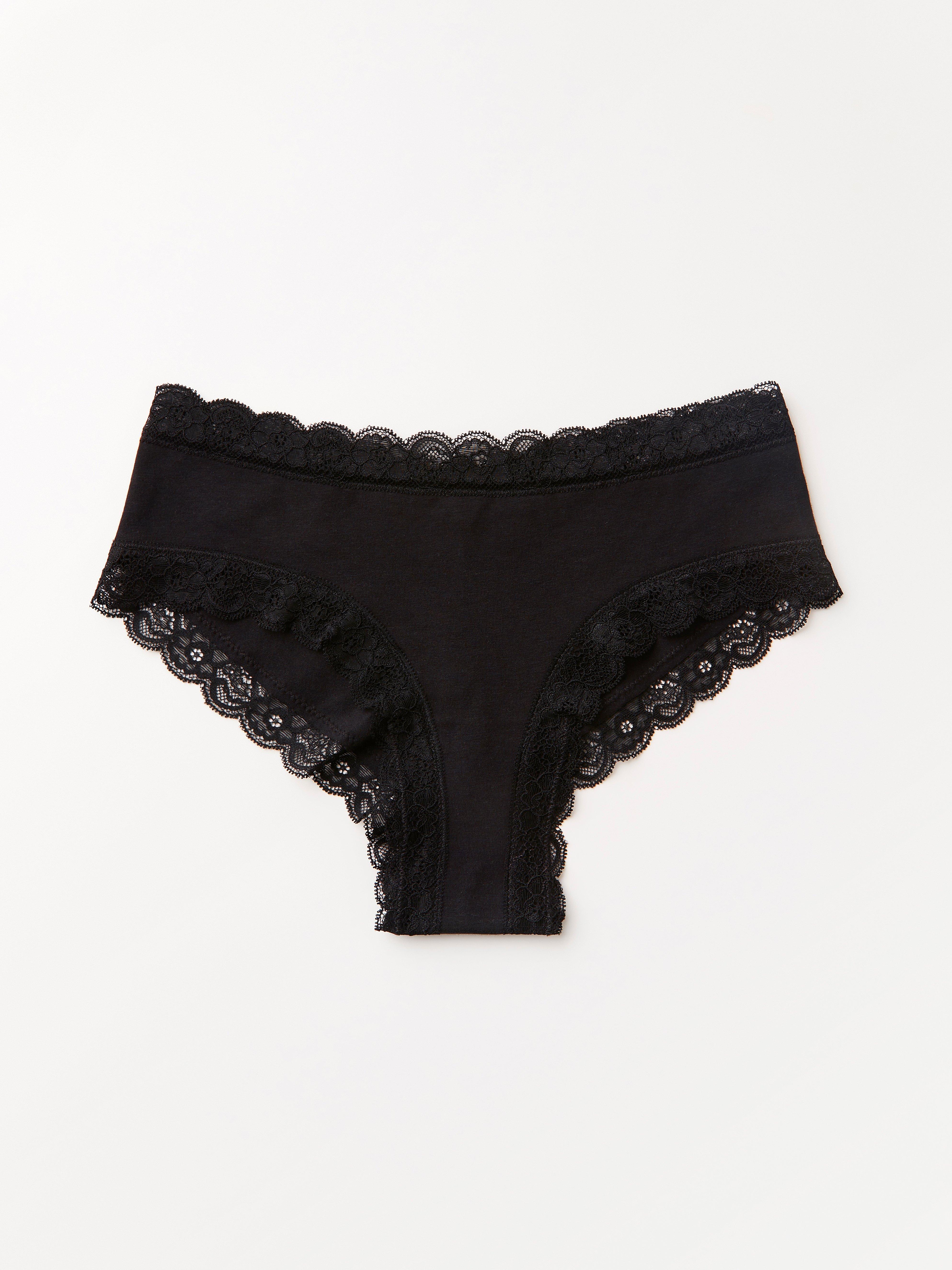 Brazilian regular briefs in cotton blend Black