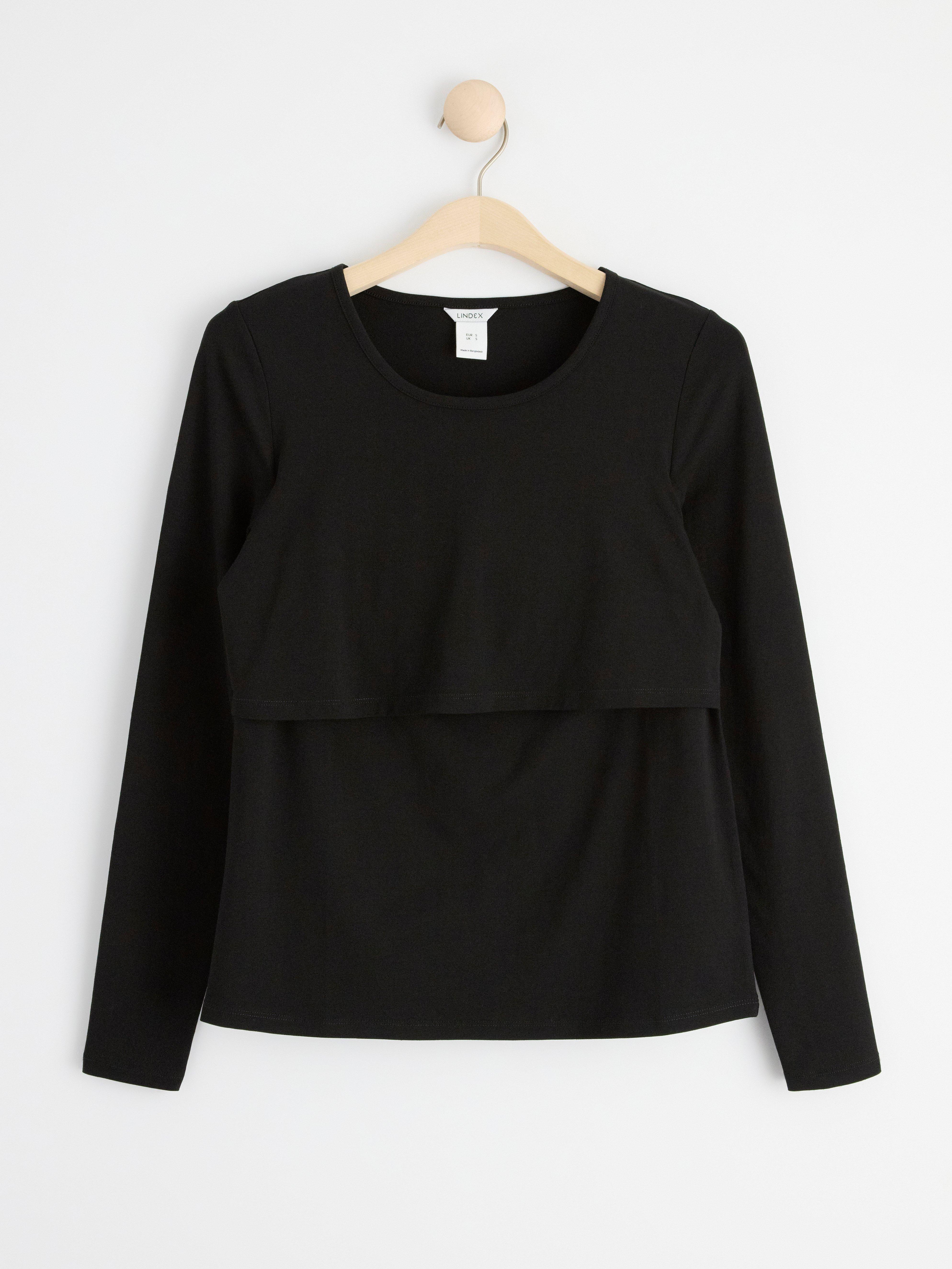 MOM Long sleeved nursing top Black