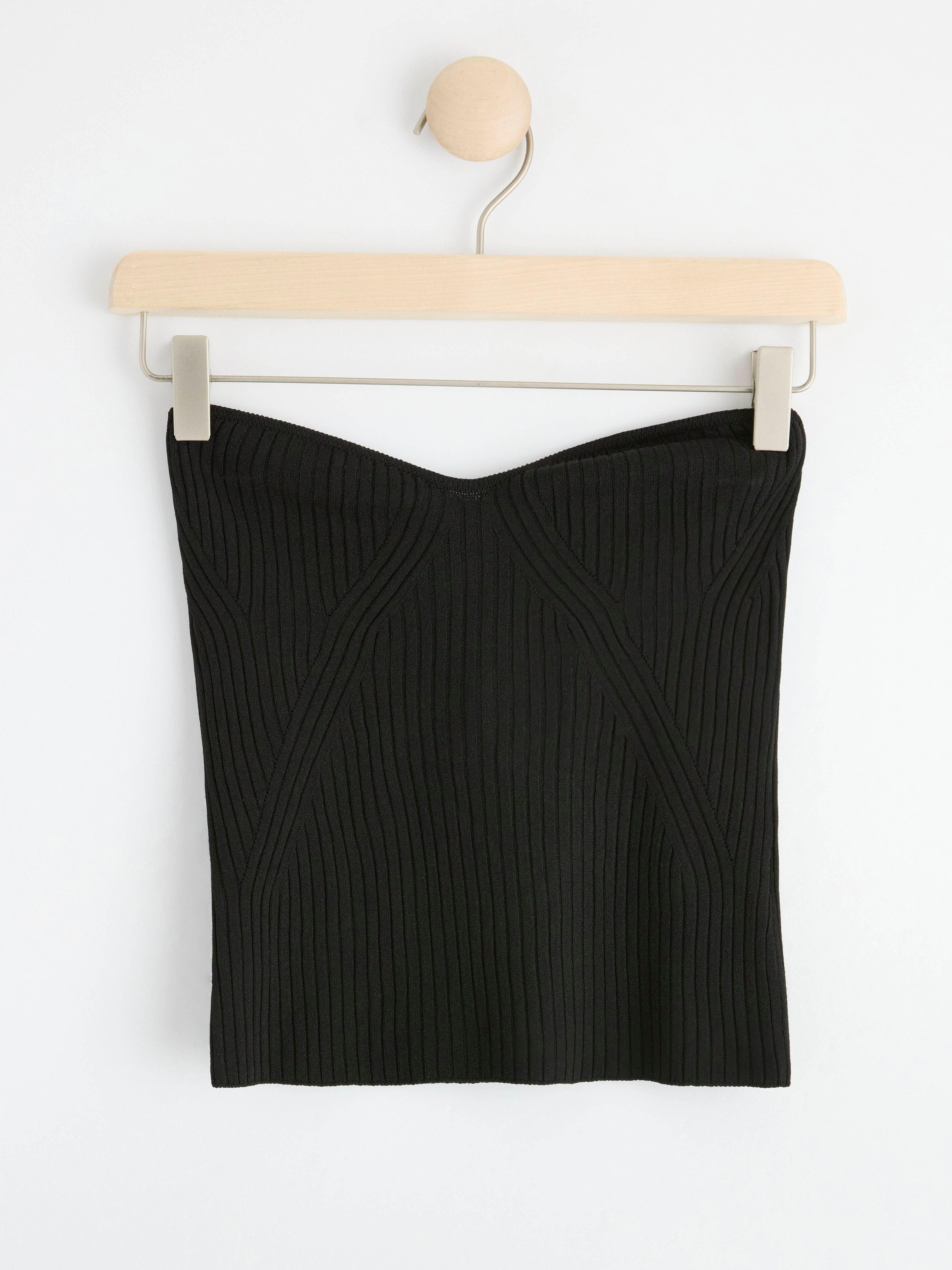 Knitted tube top Black