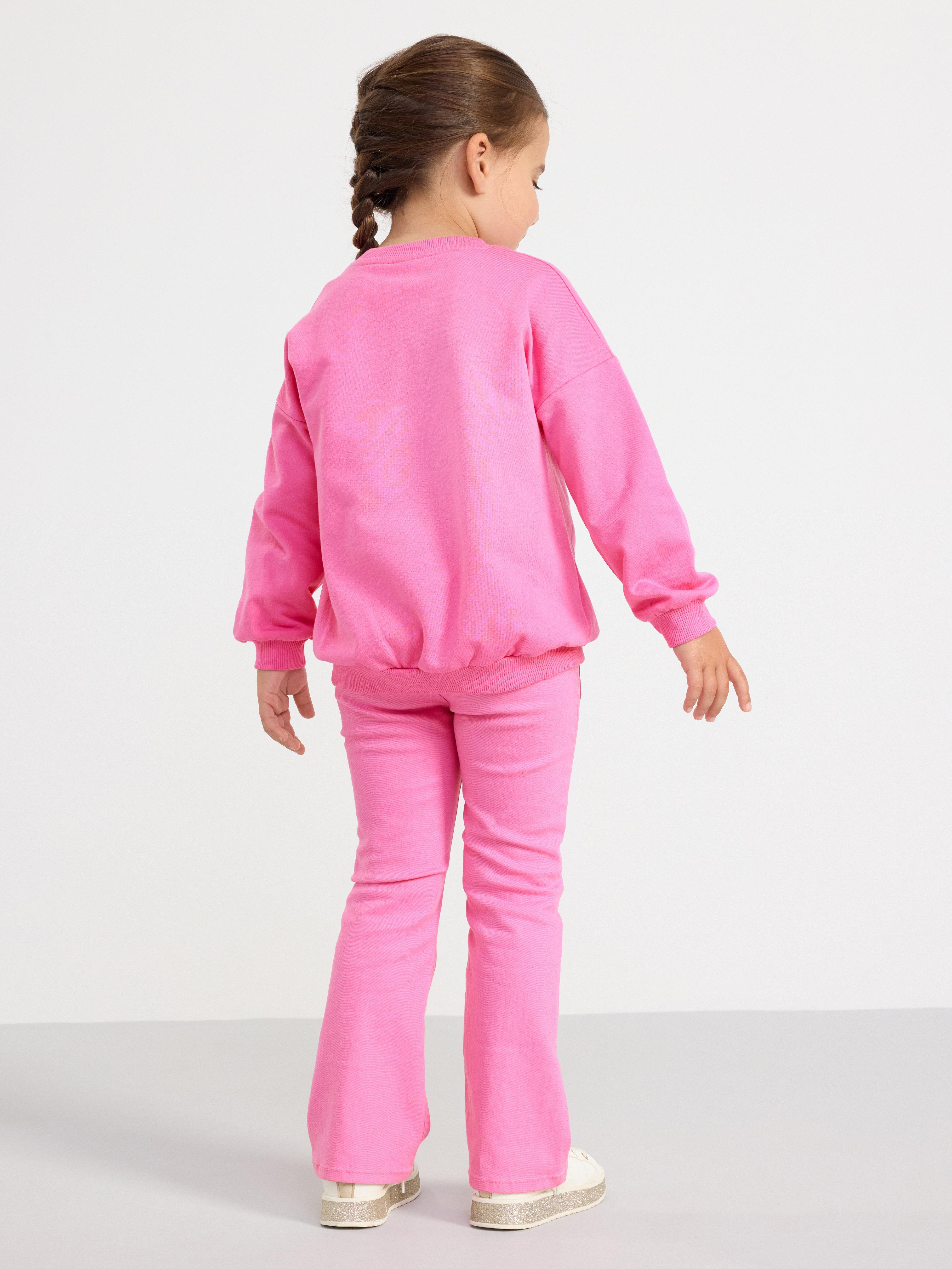 Sweatshirt with brushed inside and unicorn Pink