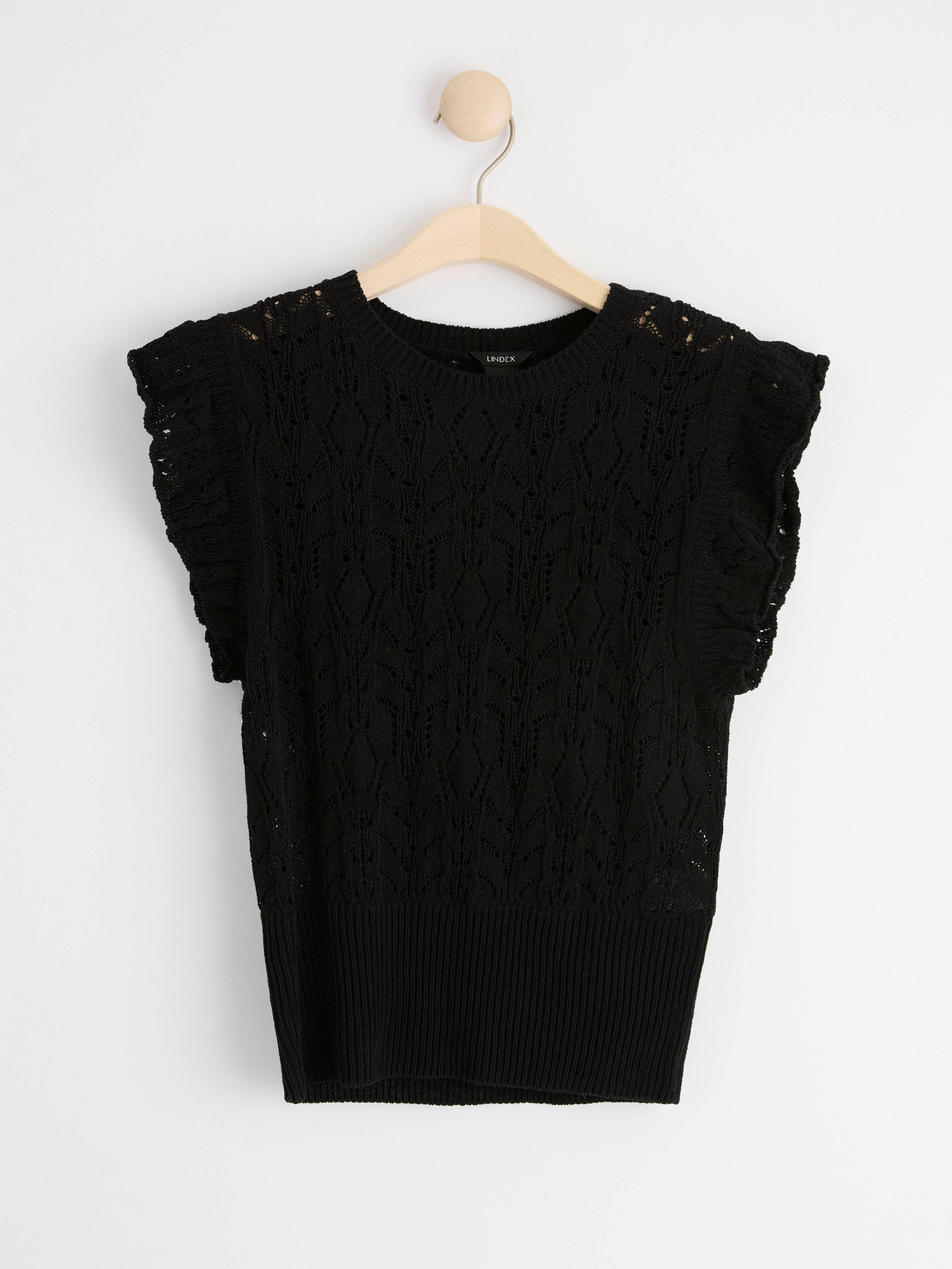 Knitted sleeveless top Black