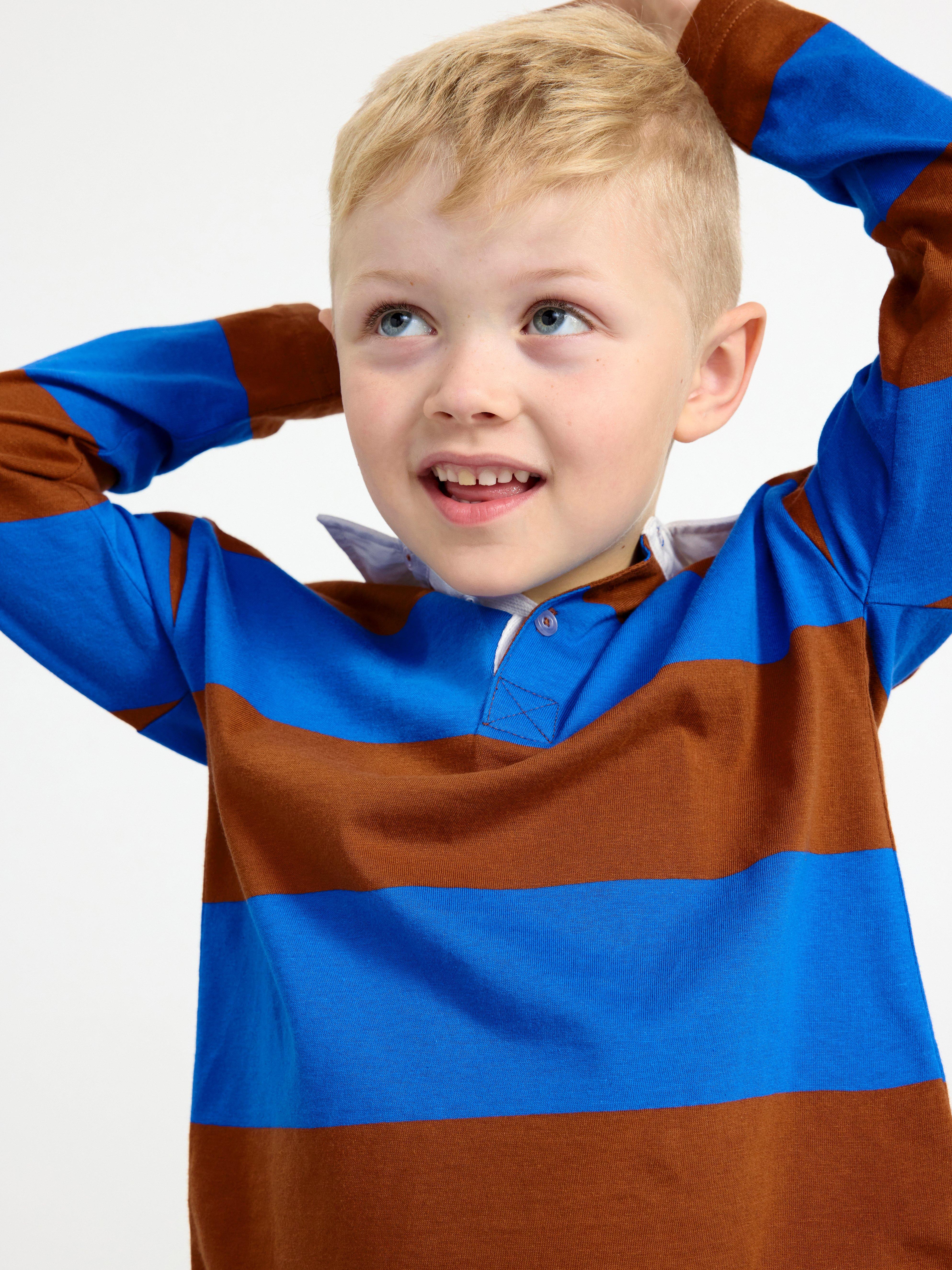 Rugby shirt with stripes Brown