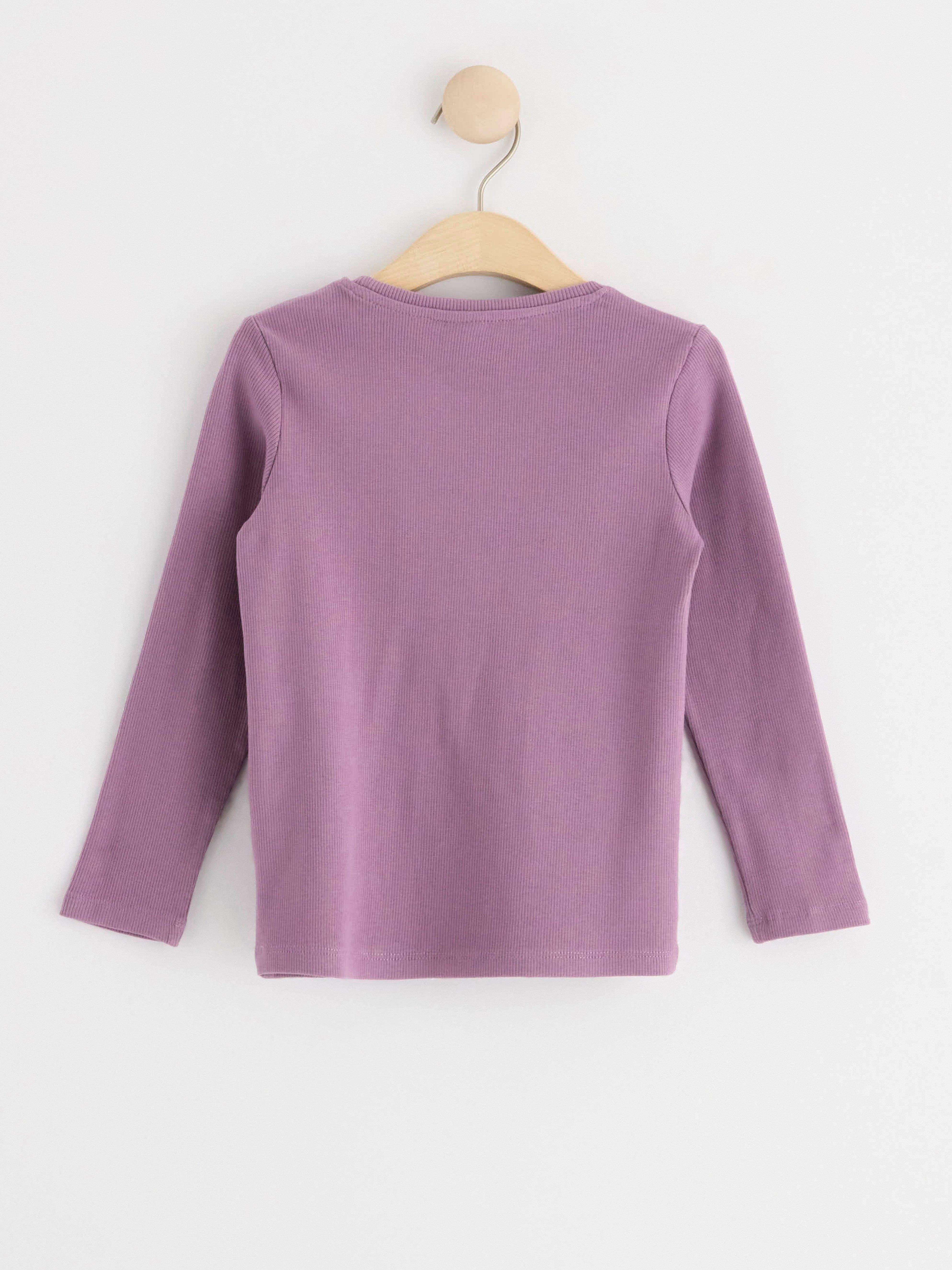 Ribbed long sleeve top Light Dusty Lilac