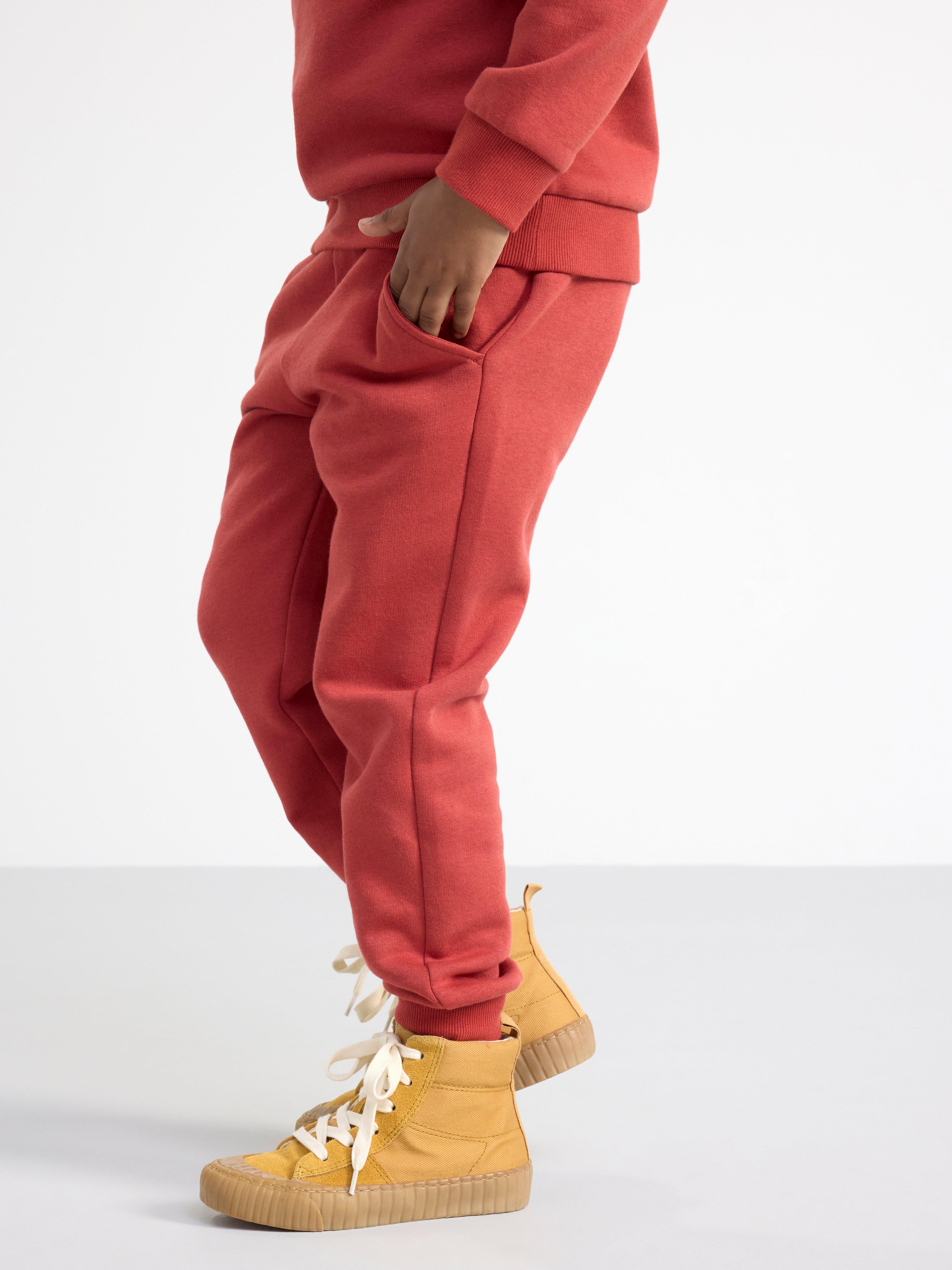 Joggers with brushed inside Dark Dusty Red