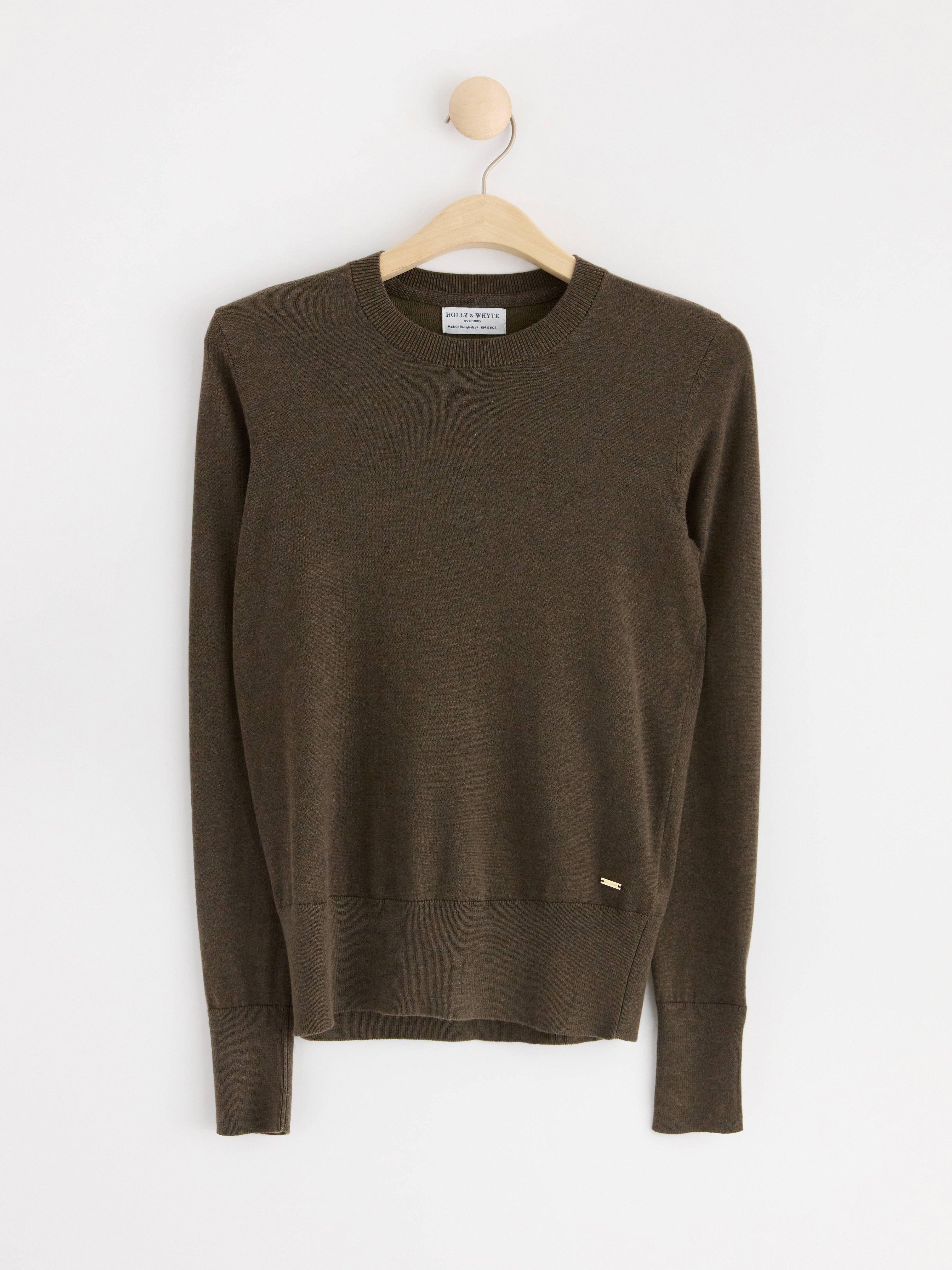 Jumper fine-knitted Dark brown melange