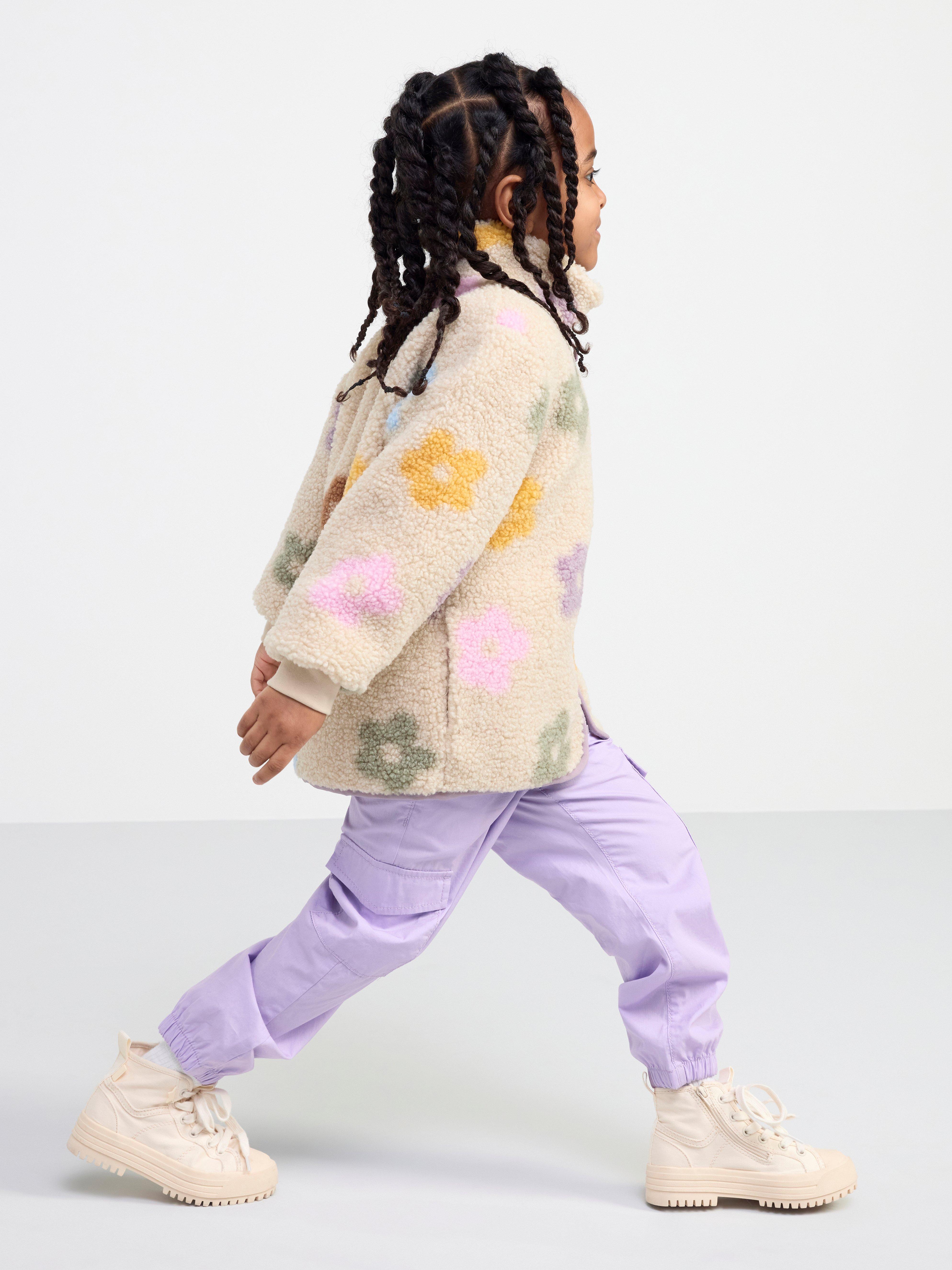 Pile jacket with pattern Light Dusty Lilac