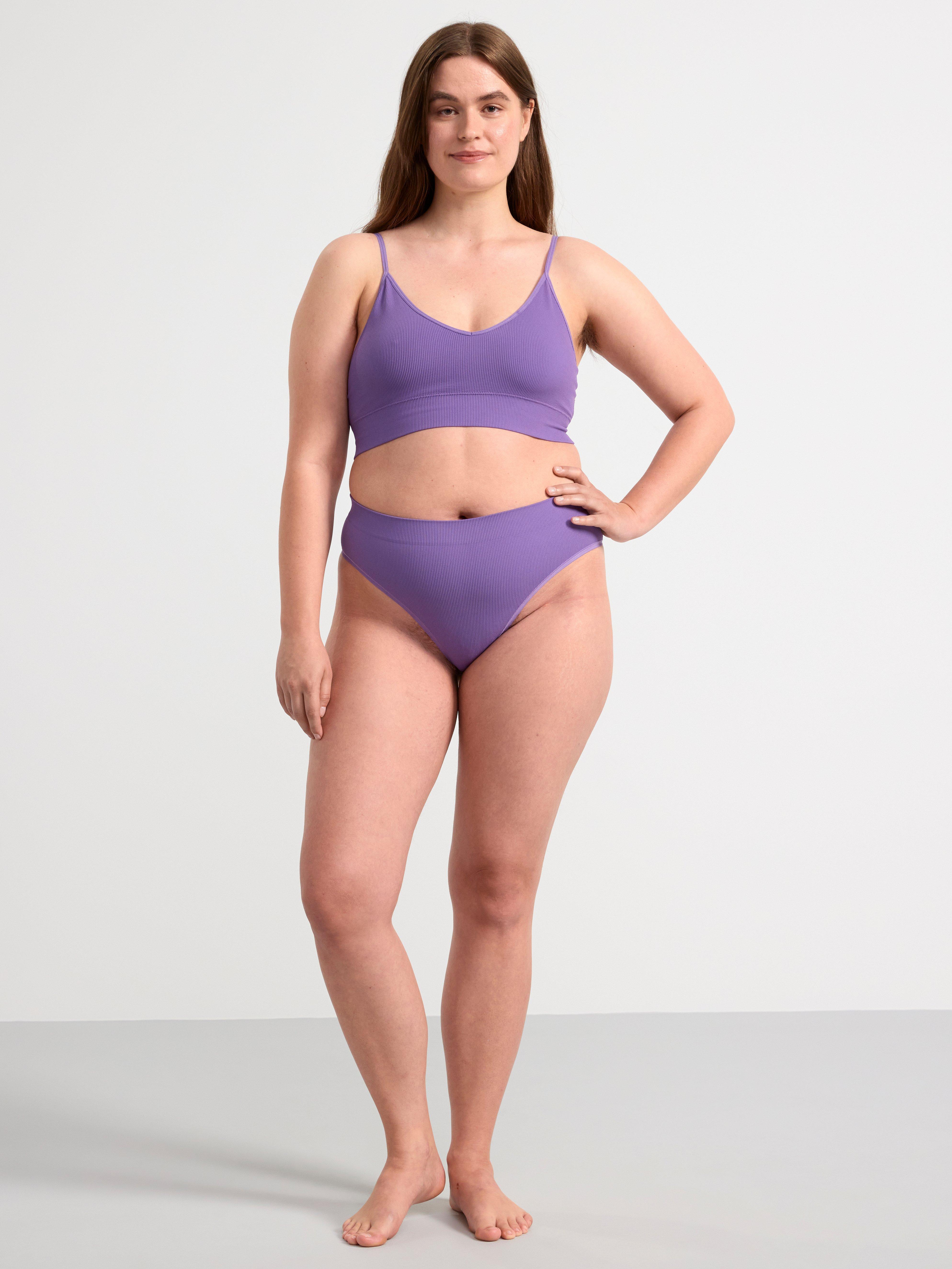 Seamless ribbed soft bra Lilac