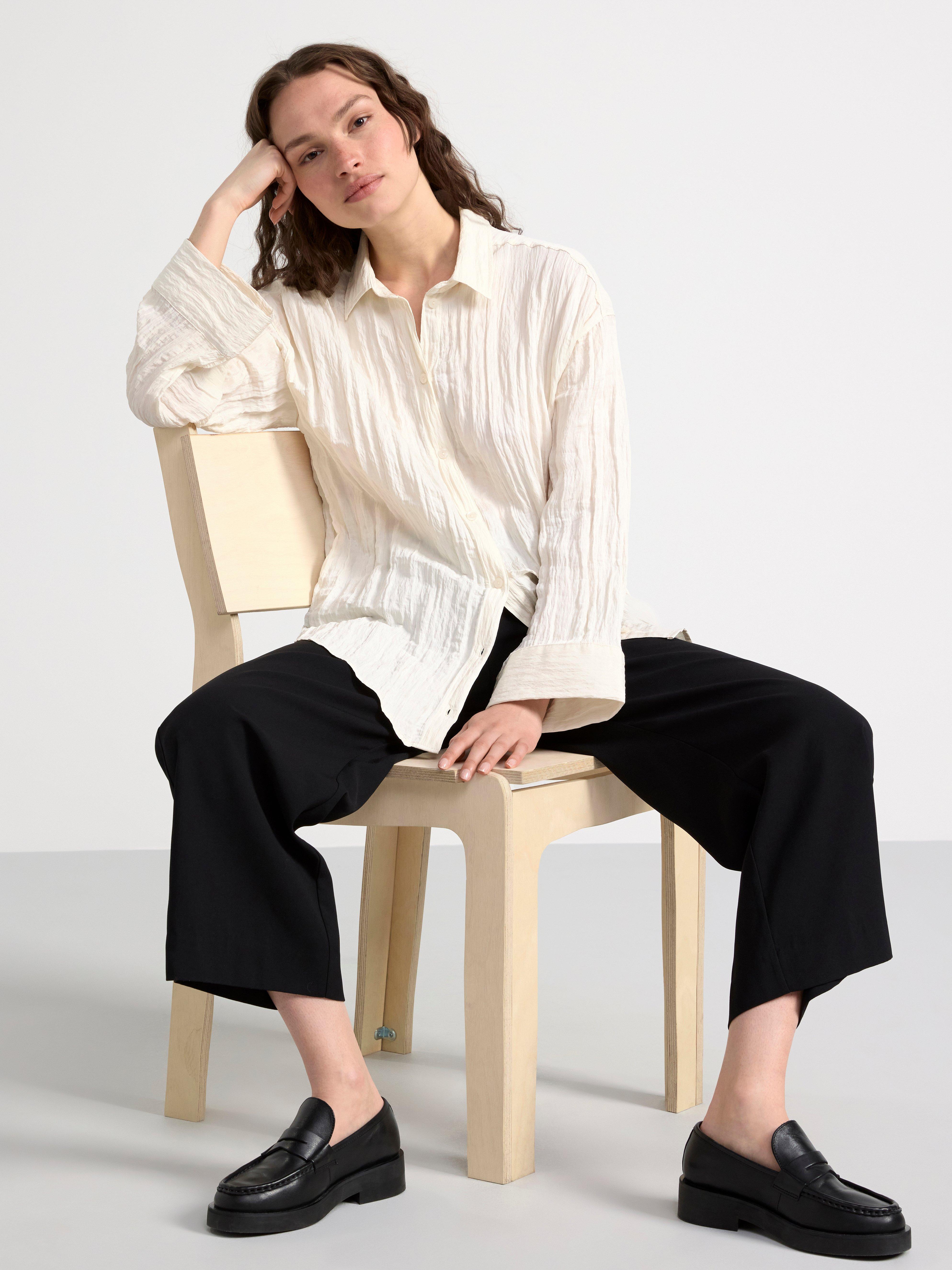 BELLA Straight black trousers Black