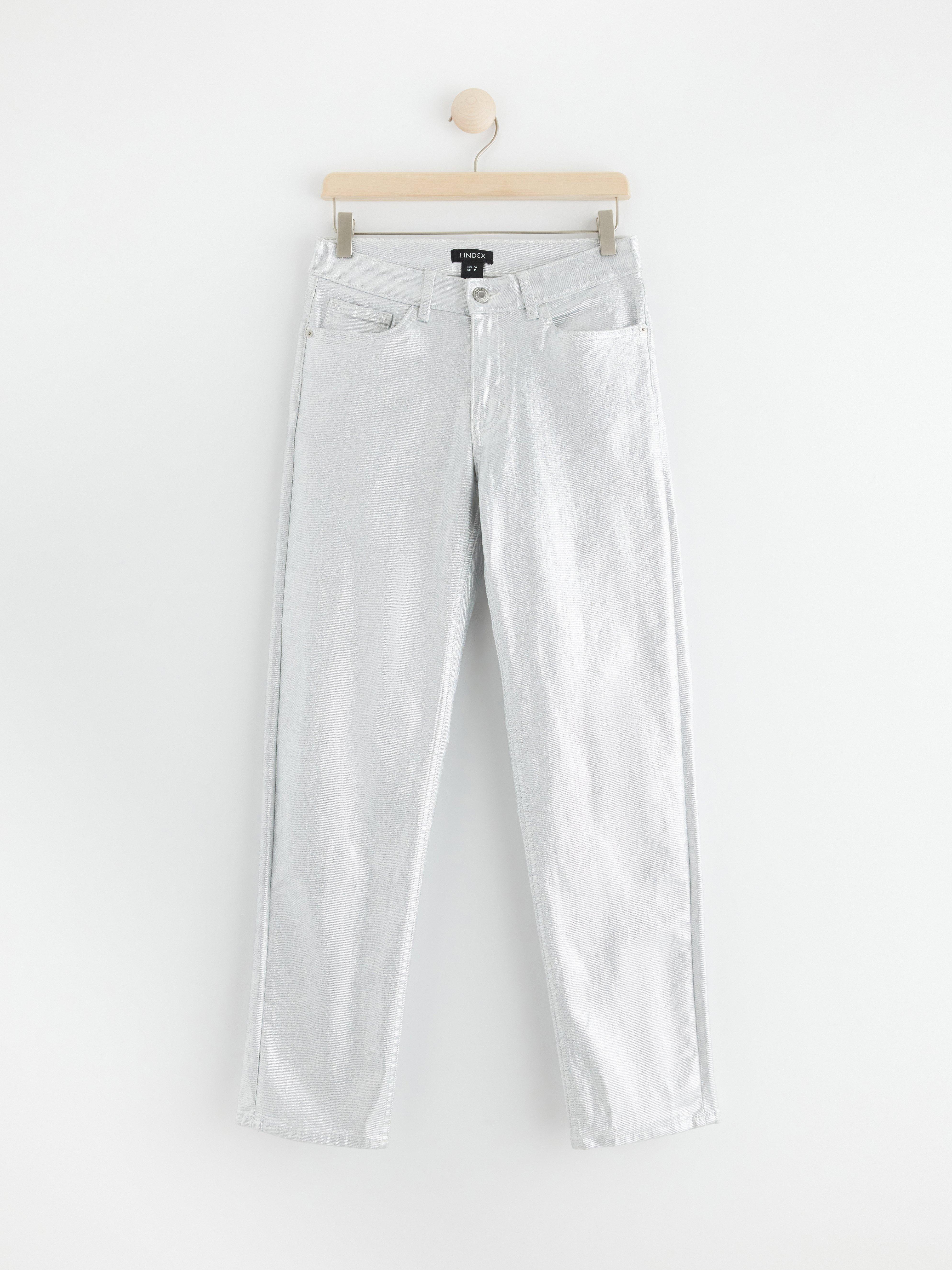 Jeans with silver coating Silver